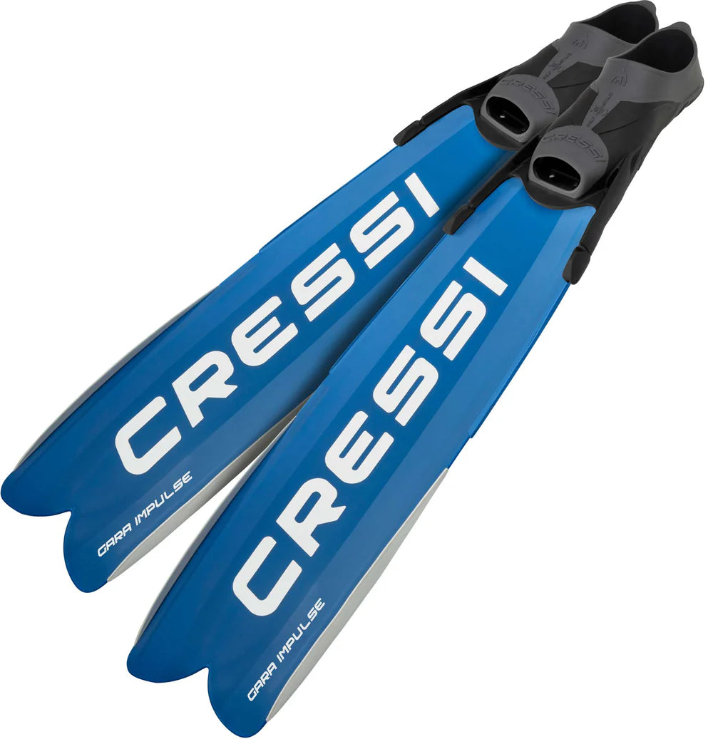 Cressi Gara Modular Impulse Turbo Blue Freediving Fins - High Performance Swim Fins for Spearfishing, Snorkeling & Scuba Diving