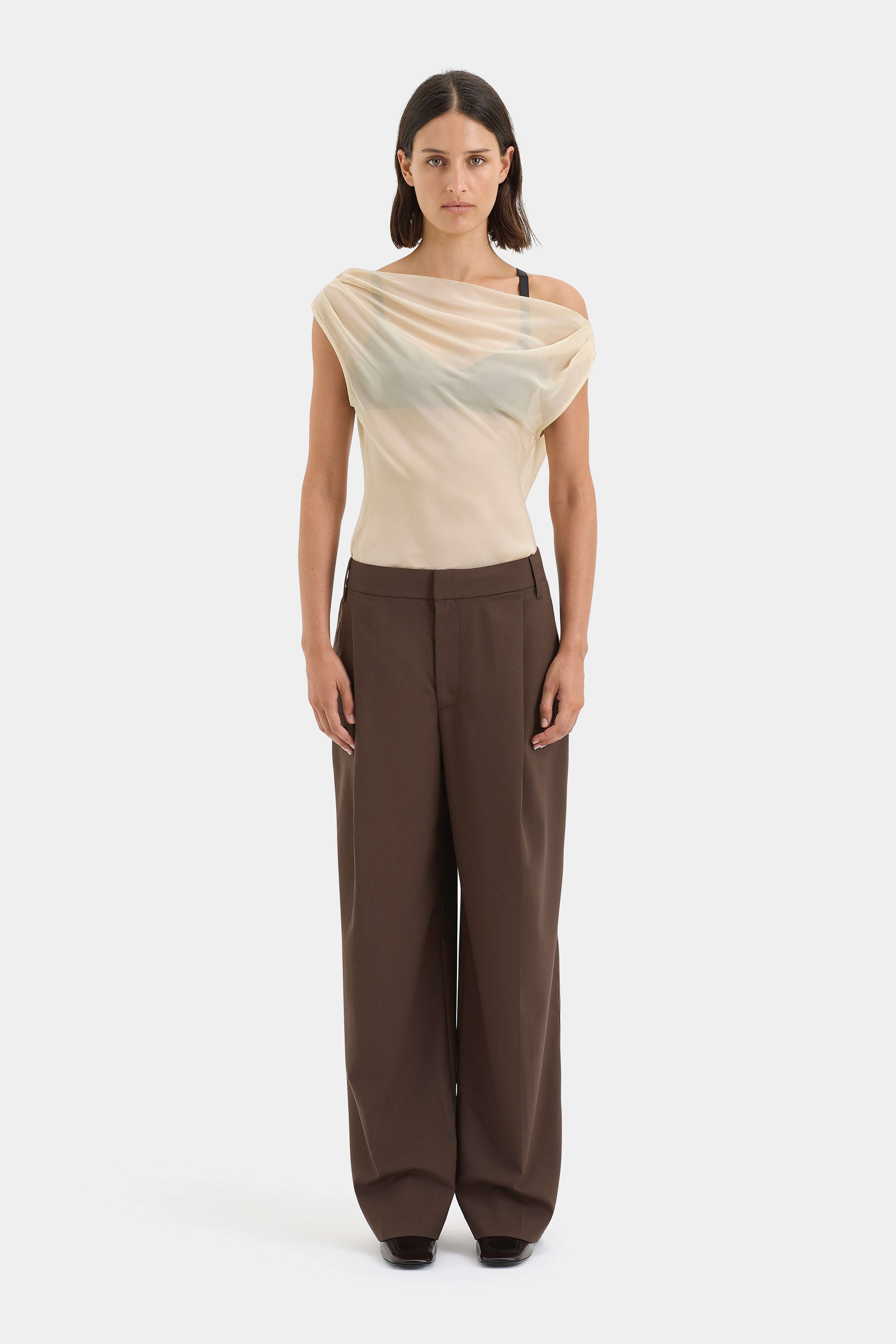 Strobe Cowl Top Bone - Stylish & Comfortable Women's Knit Sweater for Fall & Winter - Perfect for Casual Outings, Office Wear & Cozy Evenings