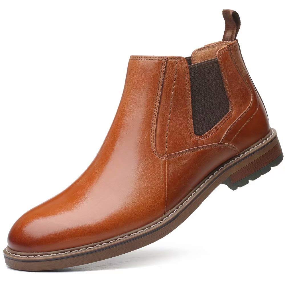 Arkbird Men's Genuine Leather Chelsea Ankle Boots - Oxford Style Dress Shoes for Casual & Formal Wear - Perfect for Office, Wedding & Night Out