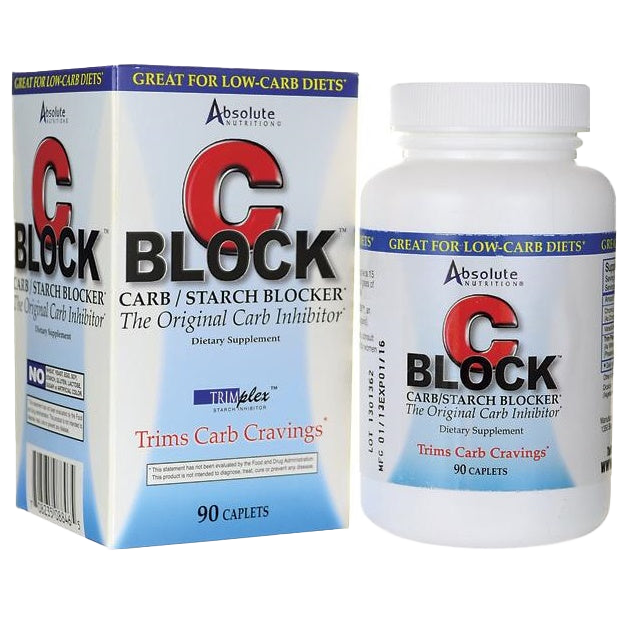 Absolute Nutrition CBlock - 90 Caplets | Carb Blocker Supplement for Weight Management | Supports Healthy Digestion & Metabolism | Ideal for Low-Carb Diets & Active Lifestyles