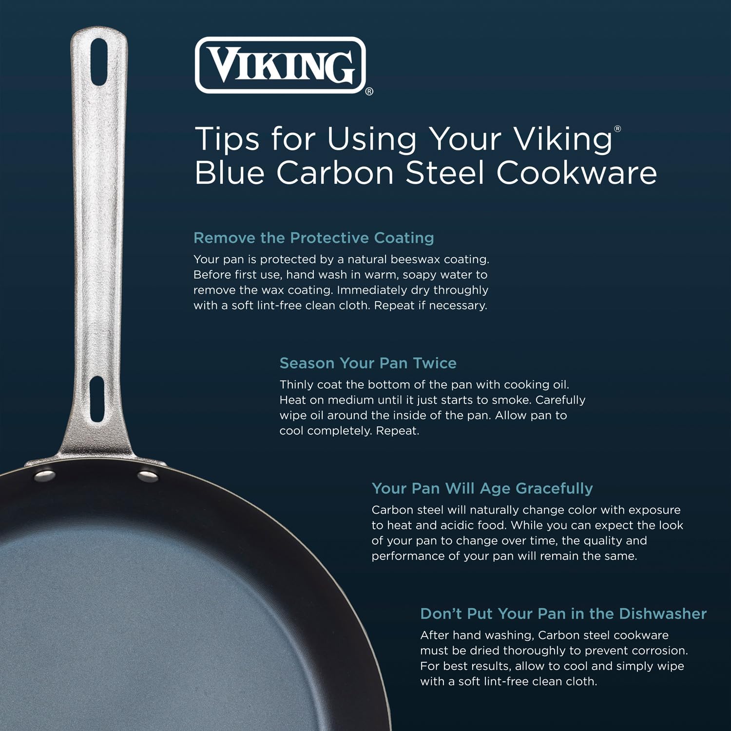Premium Viking Non-Stick Frying Pans Set - 10 & 12 Inch Blue Carbon Steel Cookware with Black Coating - Professional Kitchen Essentials for Searing, Frying & Sauteing - Perfect for Home Chefs & Restaurant Use