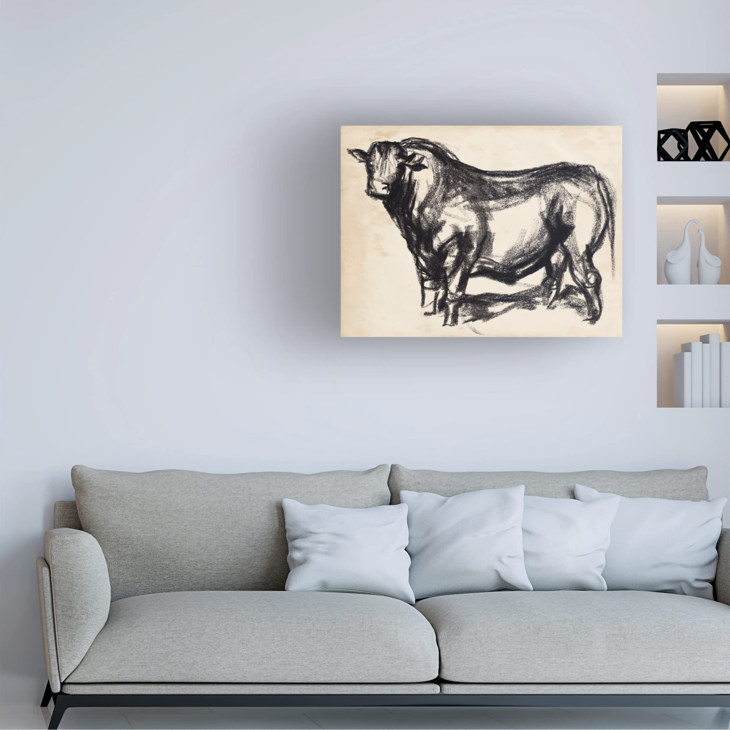 Black Angus II Canvas Art Print by Jennifer Paxton Parker - Premium Trademark Fine Art Wall Decor for Living Room, Bedroom & Office