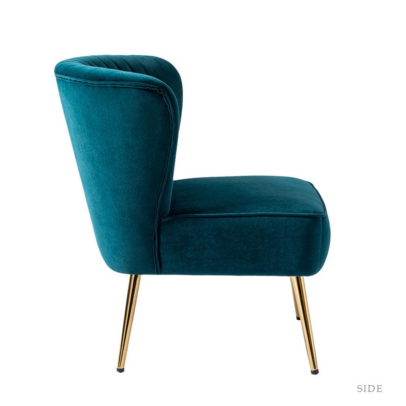Lola Velvet Side Chair - Modern Upholstered Accent Chair for Living Room, Bedroom & Office - Soft Velvet Fabric with Sturdy Wooden Legs - Perfect for Dining, Lounge & Home Decor
