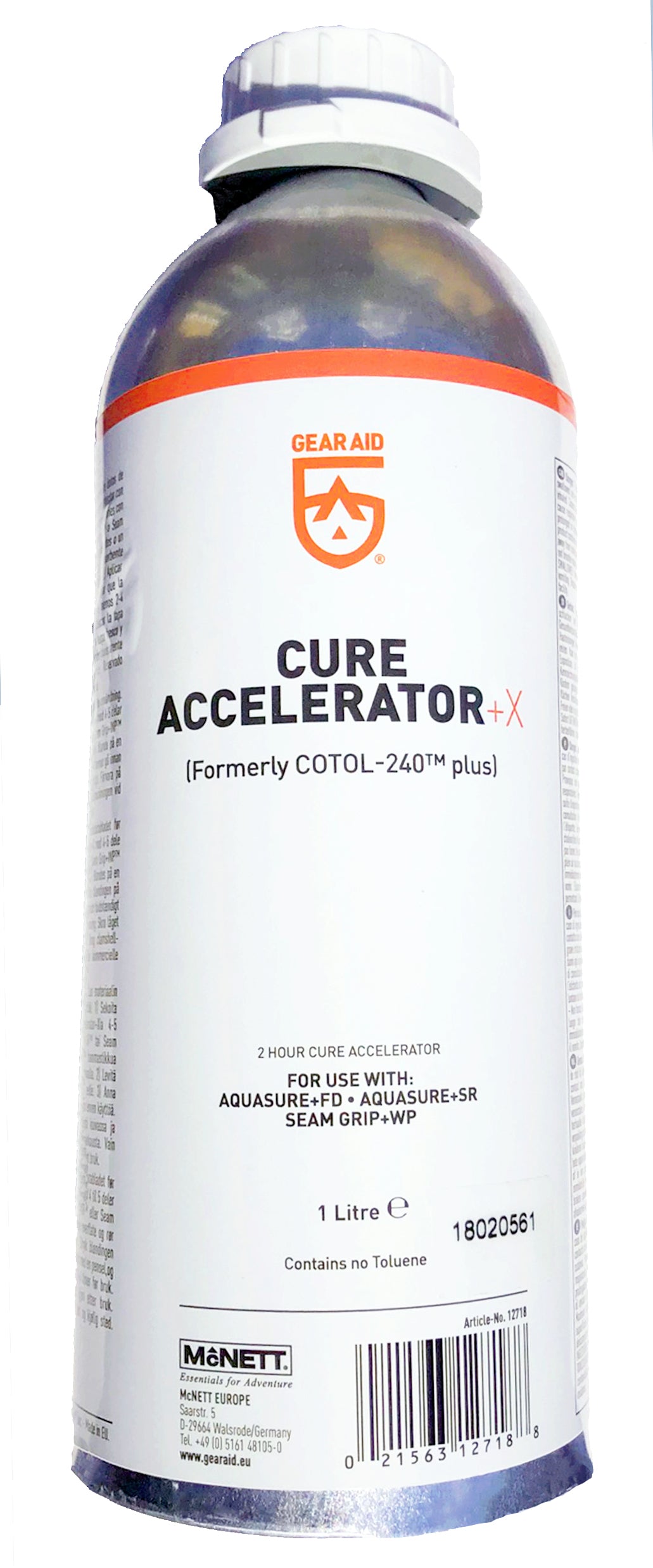 Beaver McNett Gear Aid 1 Liter Cotol Cure Accelerator - Fast Drying Adhesive for Wetsuits, Neoprene & Rubber Repair - Ideal for Surfing, Diving & Water Sports Gear Maintenance