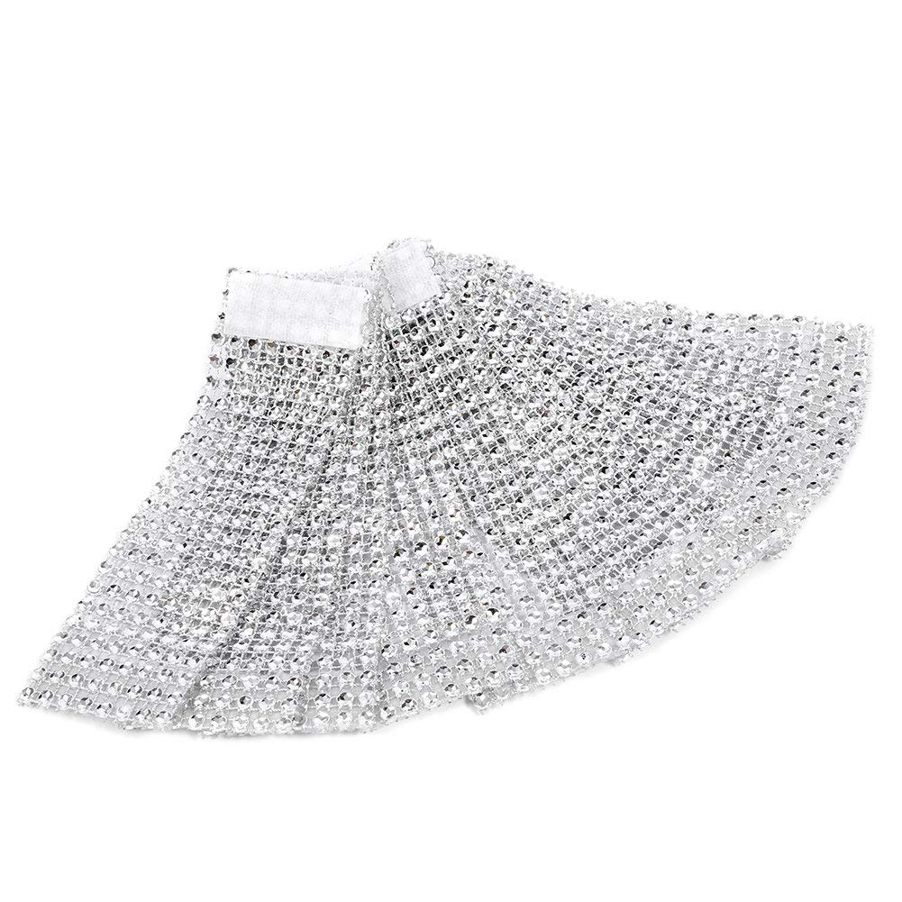 100Pcs Silver Plastic Chair Sash Rings with Diamond Mesh Design - Easy Closure Napkin Rings Holder for Wedding, Party, Birthday & Anniversary Decorations - Perfect for Table Setting, Gift Wrapping and Event Styling