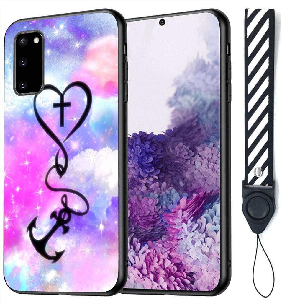 Samsung Galaxy A71 5G Case with Tempered Glass - Shockproof & Scratch-Resistant TPU Silicone Bumper Cover - Anchor Heart Design in Black | Perfect for Everyday Protection & Outdoor Activities