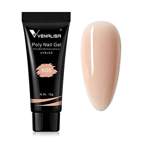 Venalisa Poly Builder Gel - 15g Professional Acrylic Nail Extension Gel for Strong & Natural-Looking Nails | Perfect for DIY Manicures, Salon Nail Art & Gel Polish Extensions (Color K05)