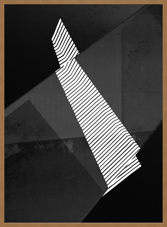 Abstract Angles 2 - Modern Black and White Wall Art Print for Living Room, Bedroom & Office Decor | Geometric Abstract Painting | Home & Office Wall Decor