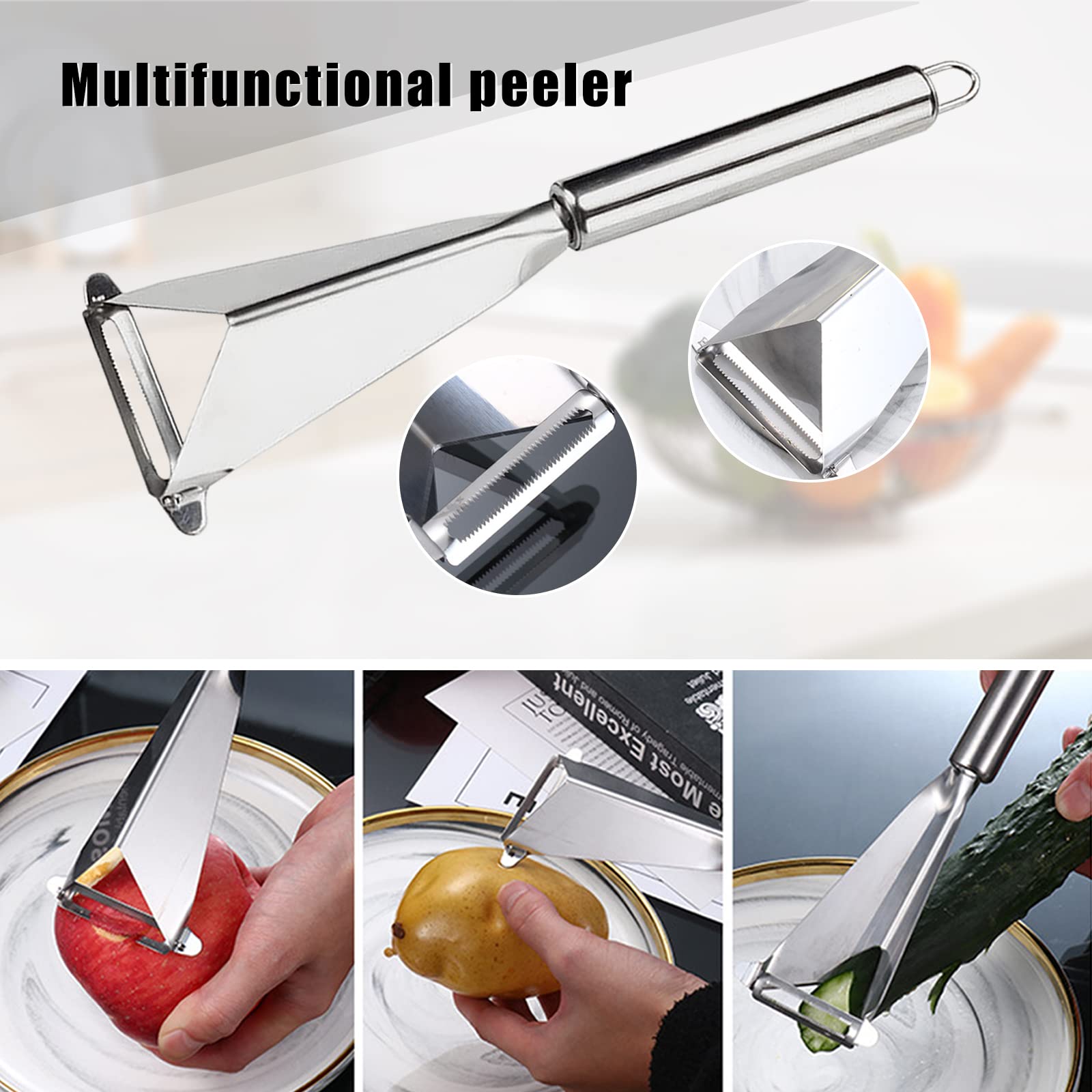 Premium 4-Piece Stainless Steel Fruit Carving Knife Set - Professional Apple Corer & Melon Baller for Kitchen DIY, Fruit Sculpting, Garnishing - Ideal for Home Chefs, Party Platters & Culinary Arts