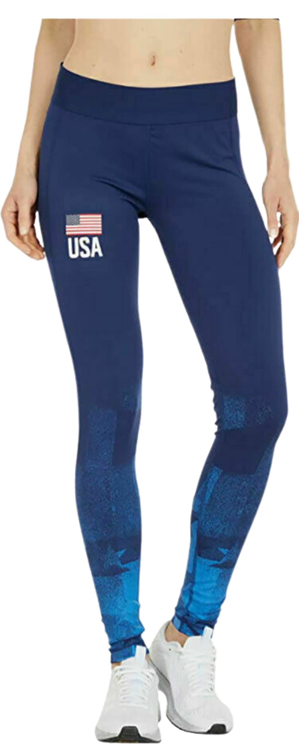 Adidas Women's USA Volleyball Performance Long Tights - High Waist Compression Leggings for Training, Yoga & Gym Workouts - Perfect for Volleyball Players & Athletes