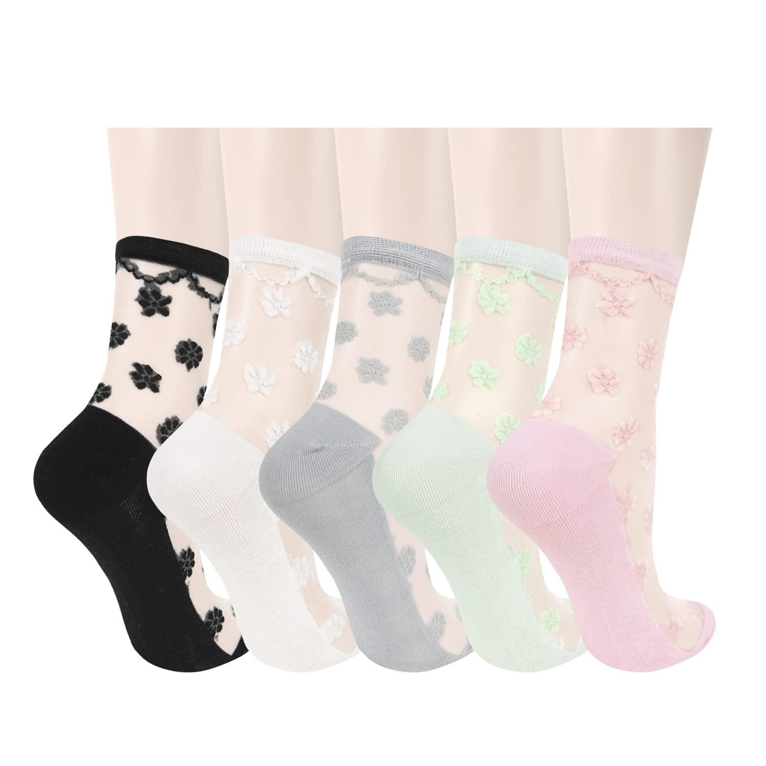 Benefeet Women's Lace Sheer Socks - Ultra Thin Nylon Stockings for Daily Wear