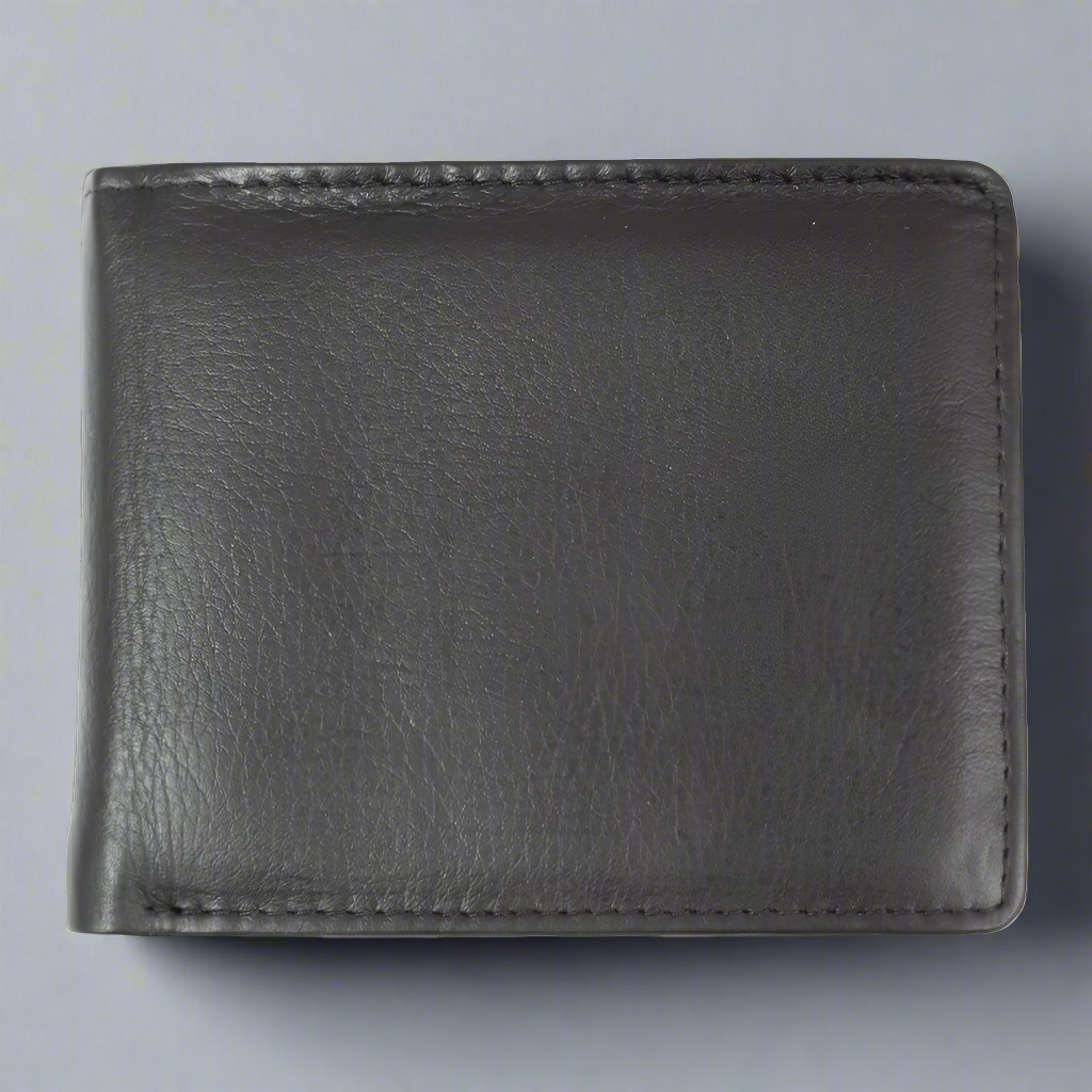 BOL Men's Slim RFID Blocking Leather Wallet - Genuine Cowhide Billfold with Flip ID Window for Credit Cards & Cash - Perfect for Business, Travel & Everyday Use