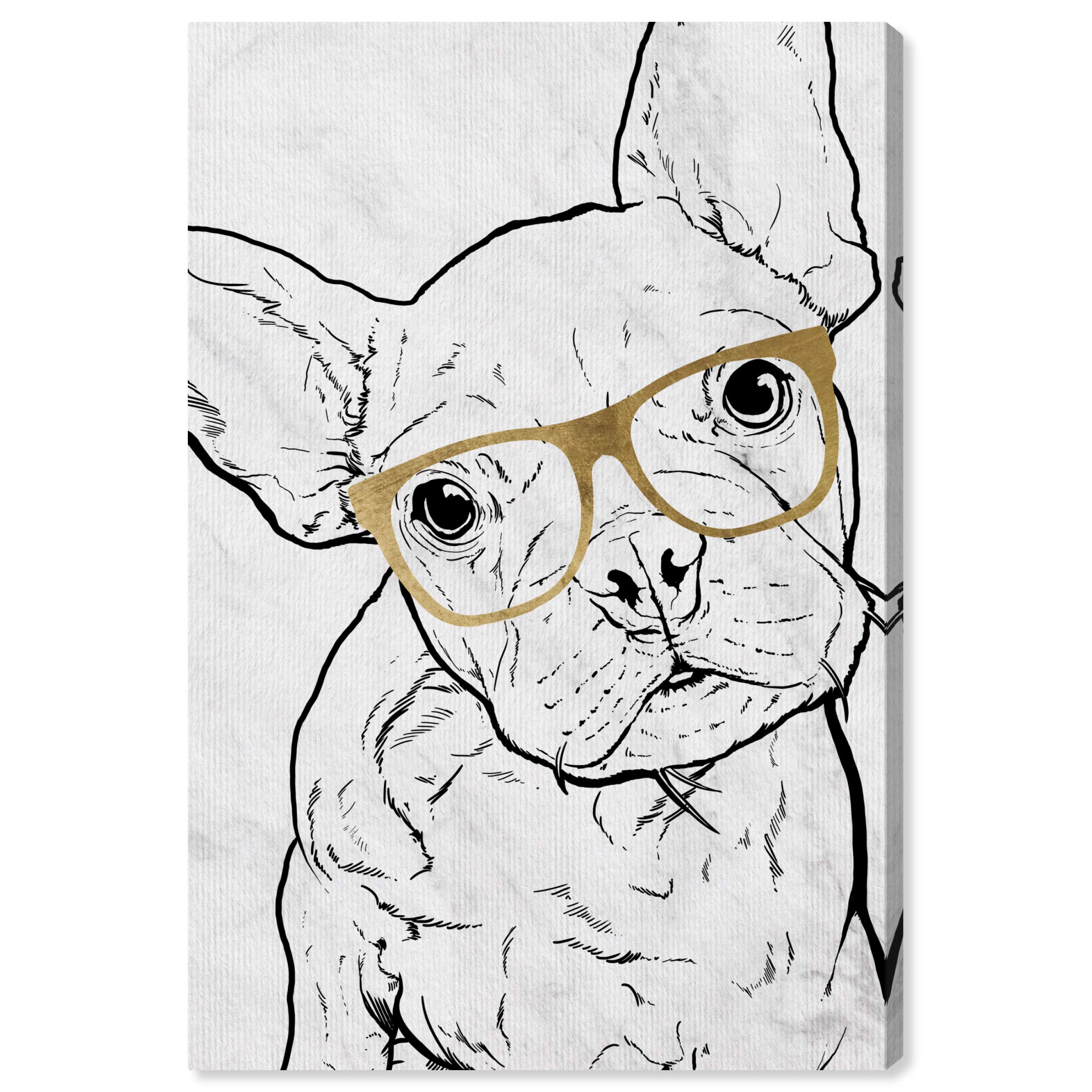 Frenchie Glasses Wall Art Canvas Print - 10