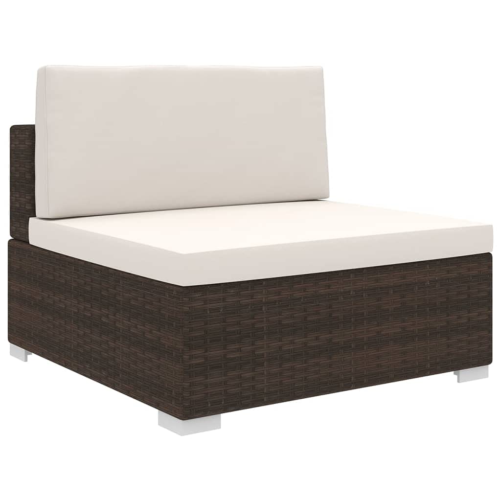 **Outdoor Patio Furniture Cushions - Brown Poly Rattan Sectional Middle Seat Cushion for Garden, Poolside & Backyard Relaxation**