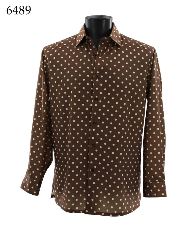 Bassiri Men's Long Sleeve Casual Shirt 6489 - Comfortable Slim Fit Button Down Dress Shirt for Work, Office, and Business Meetings