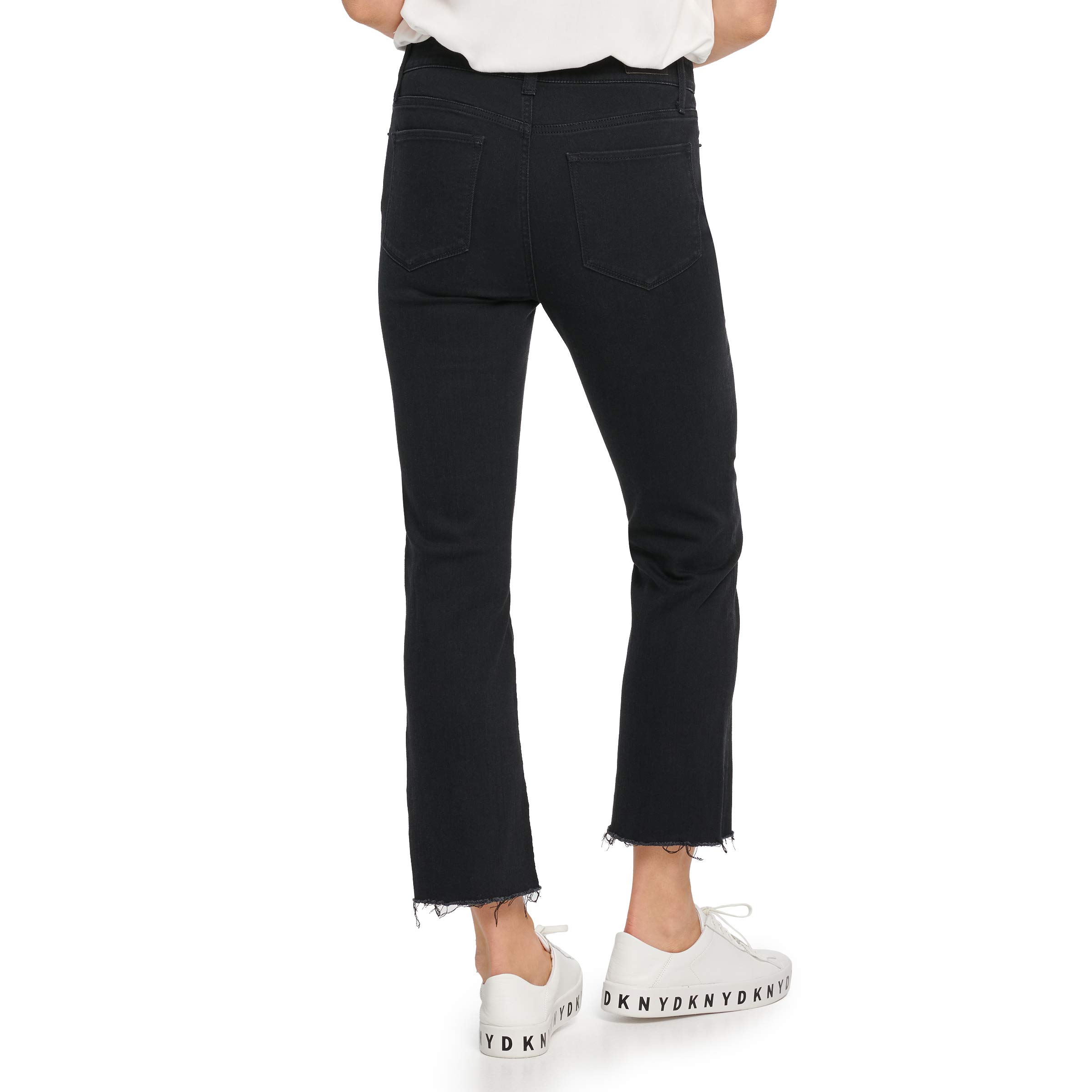 DKNY Women's Rivington Slim Straight Crop Jeans - High Waist Stretch Denim Pants for Casual Wear & Everyday Outfits