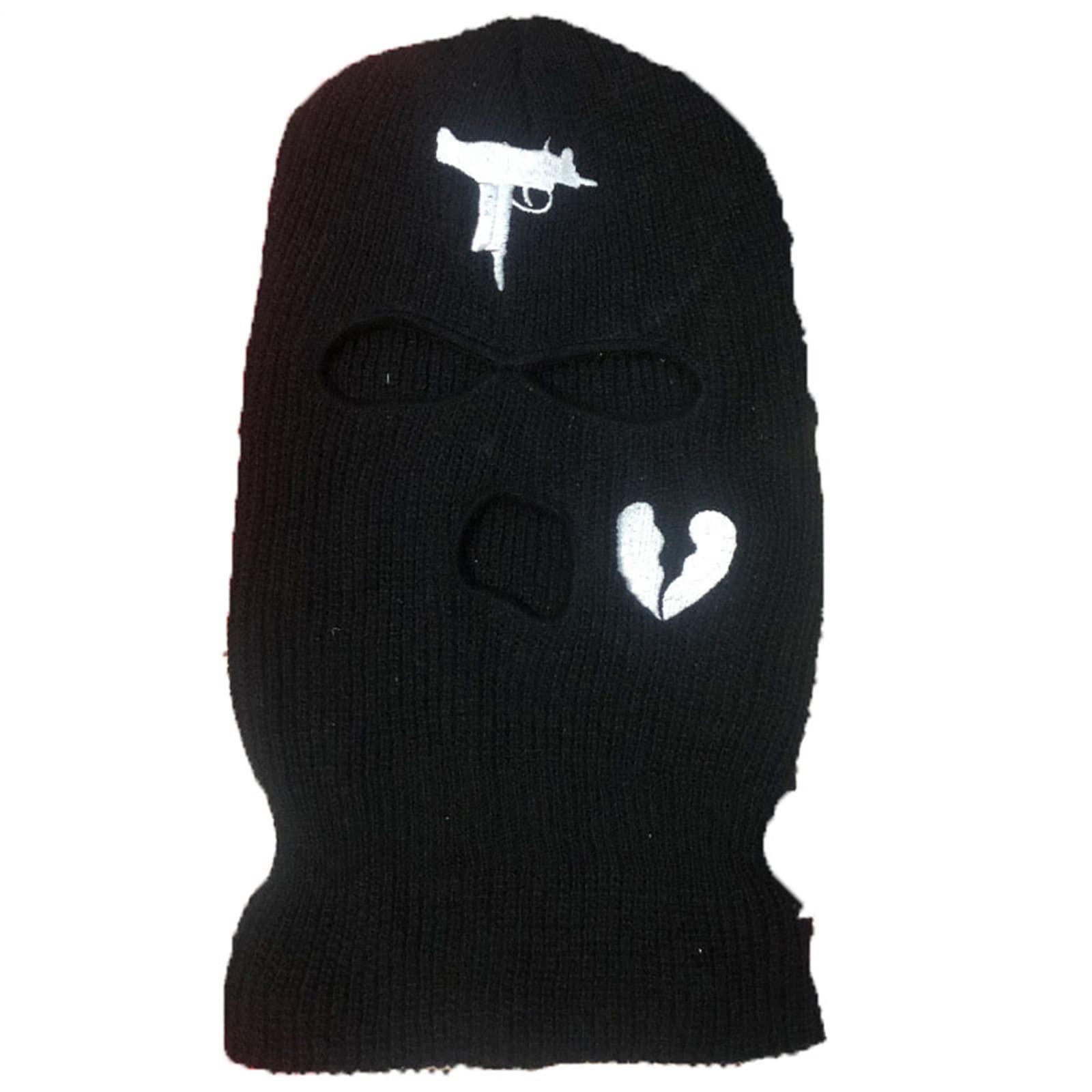 3 Hole Knit Balaclava - Gothic Ski Mask for Winter, Warm & Windproof Thermal Cycling Face Mask - Perfect for Skiing, Snowboarding, Motorcycling & Outdoor Sports