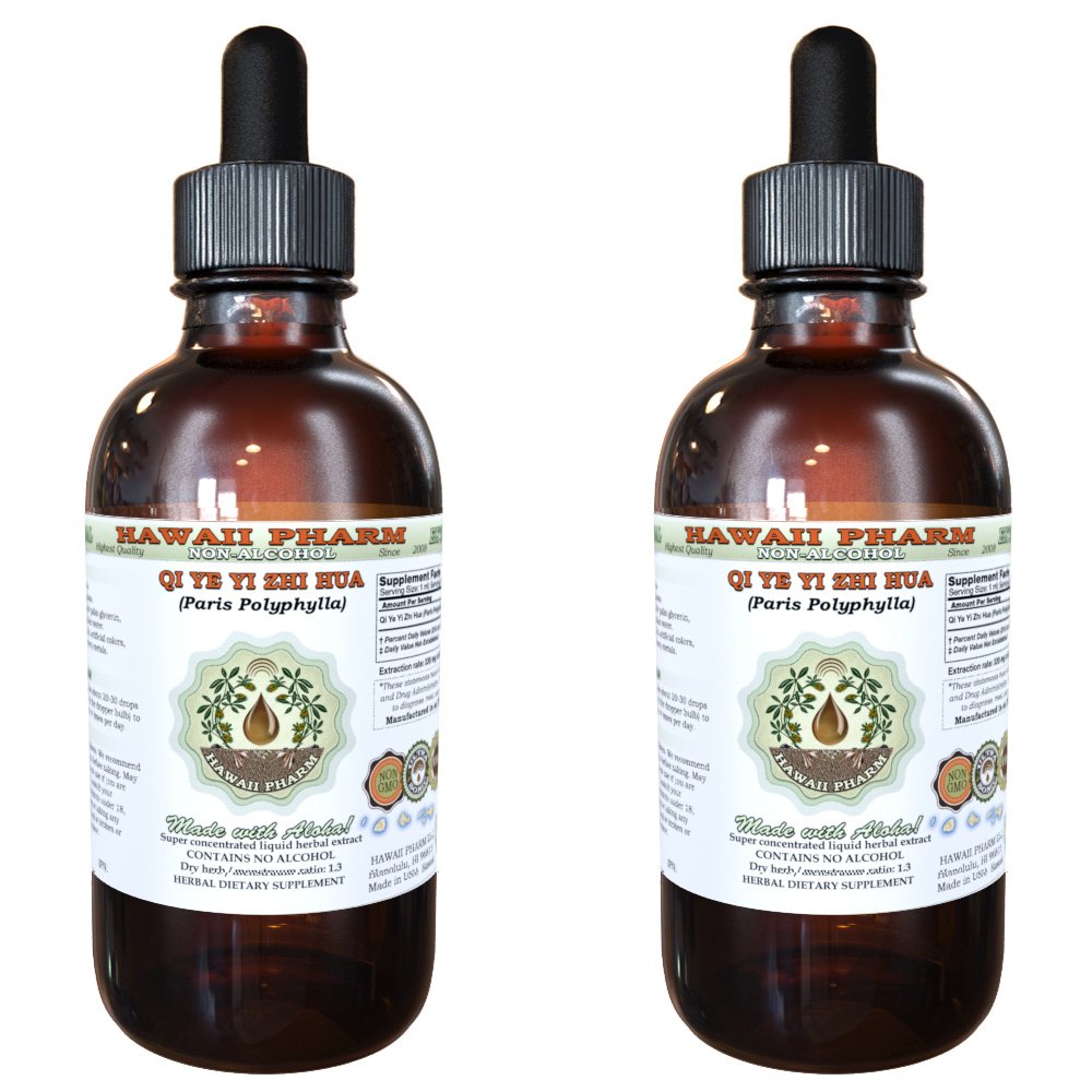 Alcohol-Free Qi Ye Yi Zhi Hua (Paris Polyphylla) Liquid Extract - Natural Herbal Supplement for Stress Relief & Immune Support | Hawaii Pharm USA | 2x4 oz | Perfect for Daily Wellness & Relaxation