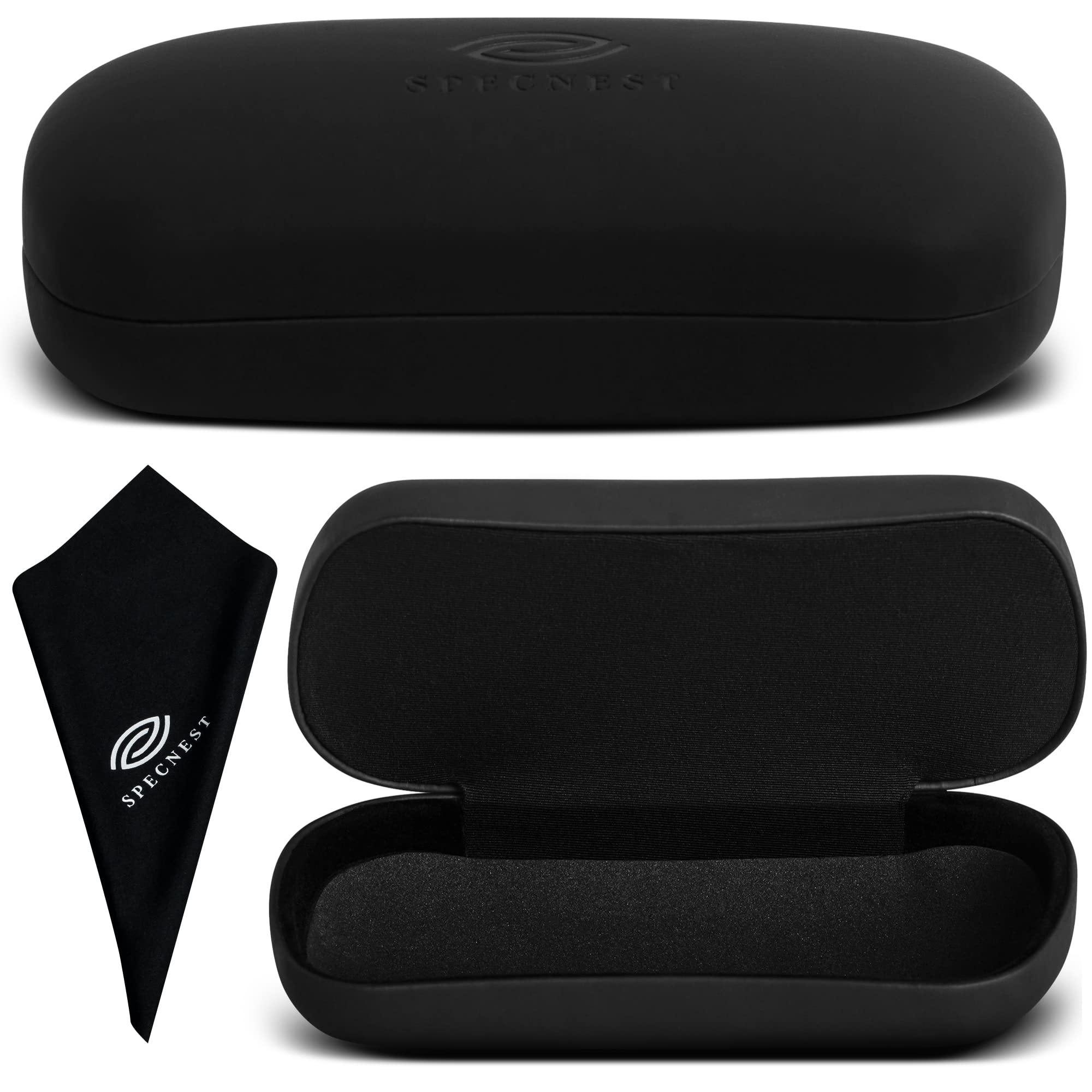 Premium Vegan Leather Sunglasses Case with Mesh Foam Padding - Hard Protective Eyeglass Holder with Metal Frame - Secure Storage for Ray-Ban, Oakley & Designer Sunglasses - Perfect for Travel, Beach & Outdoor Activities