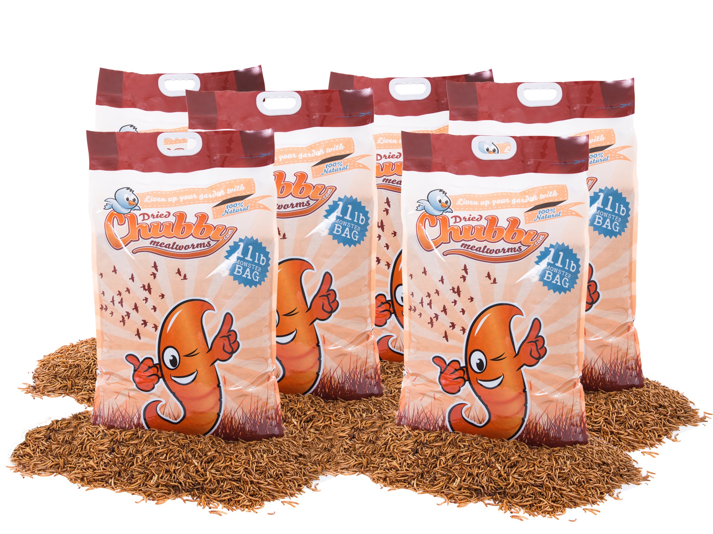 66Lbs Chubby Dried Mealworms - High Protein Bird & Reptile Food for Chickens, Wild Birds, Turtles, Hedgehogs | Perfect for Pet Feeding, Fishing Bait & Garden Composting