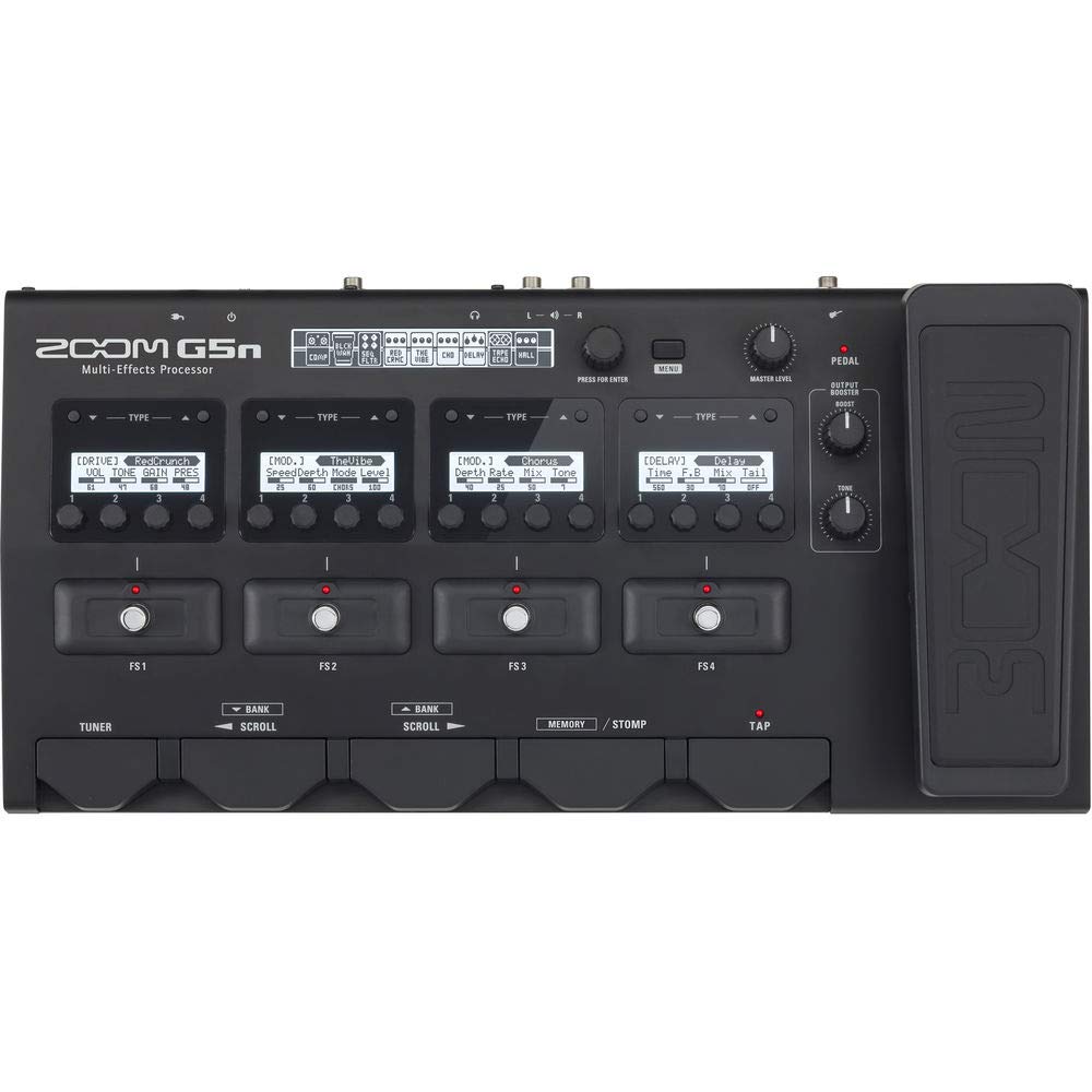 Zoom G5n Guitar Multi-Effects Processor with AKG K240 Studio Headphones & 10ft Instrument Cable Bundle - Perfect for Home Recording, Live Performances & Music Practice