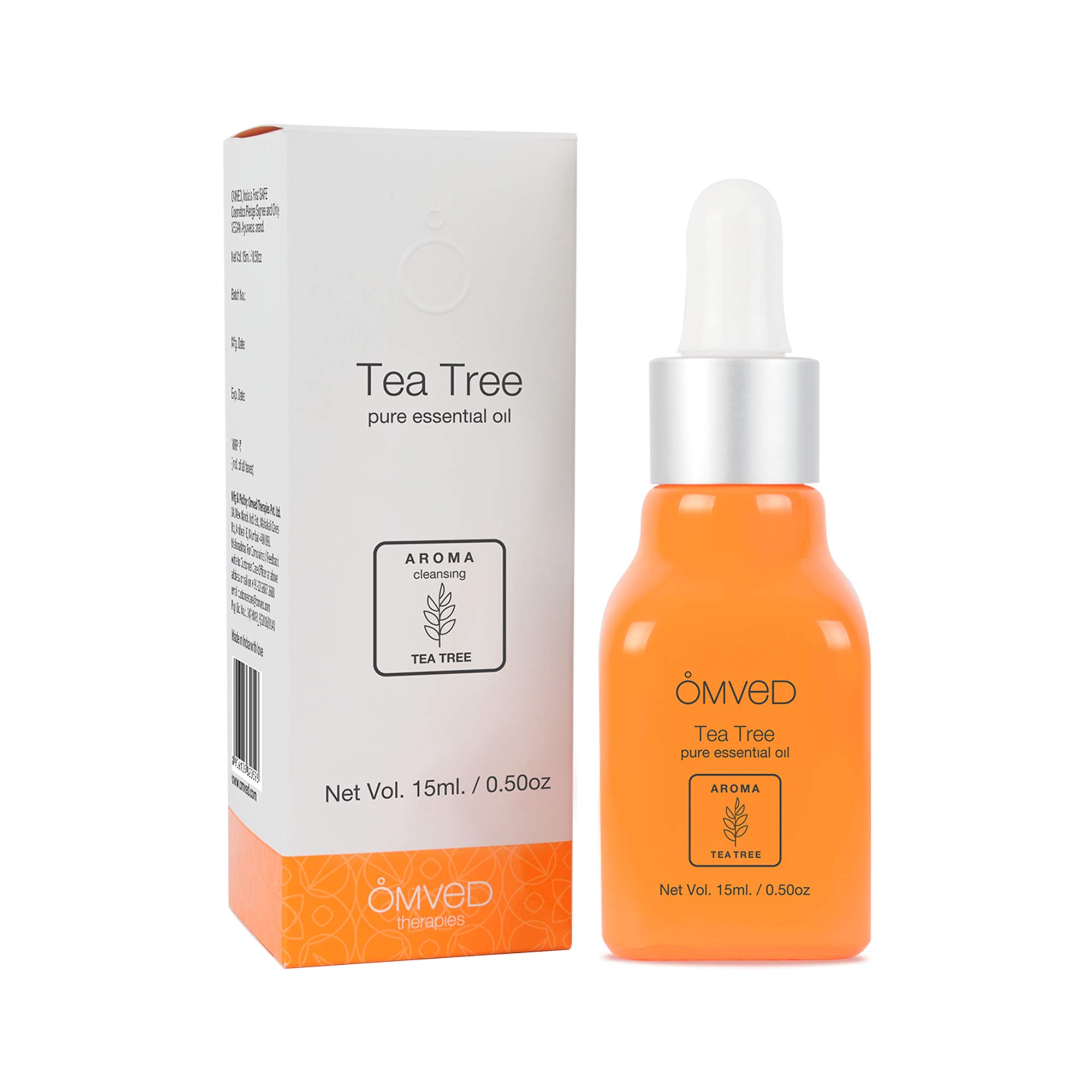 Omved 100% Pure Tea Tree Essential Oil for Skin, Hair & Acne Care - 15ml Natural Face Treatment for Clear Skin & Healthy Hair - Perfect for Aromatherapy, DIY Beauty & Home Remedies
