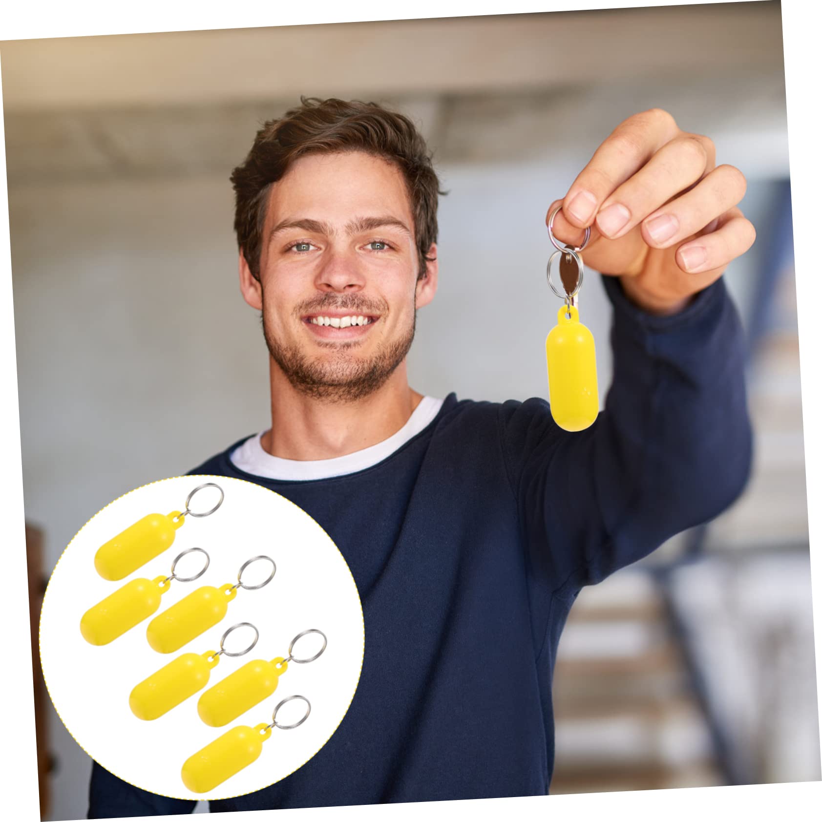 GOOHOCHY 4 Sets Marine Floating Keychains - Waterproof Boat Keyrings with Oval Tube Float (6pcs x 4) for Sailing, Kayaking, Fishing & Water Sports Accessories