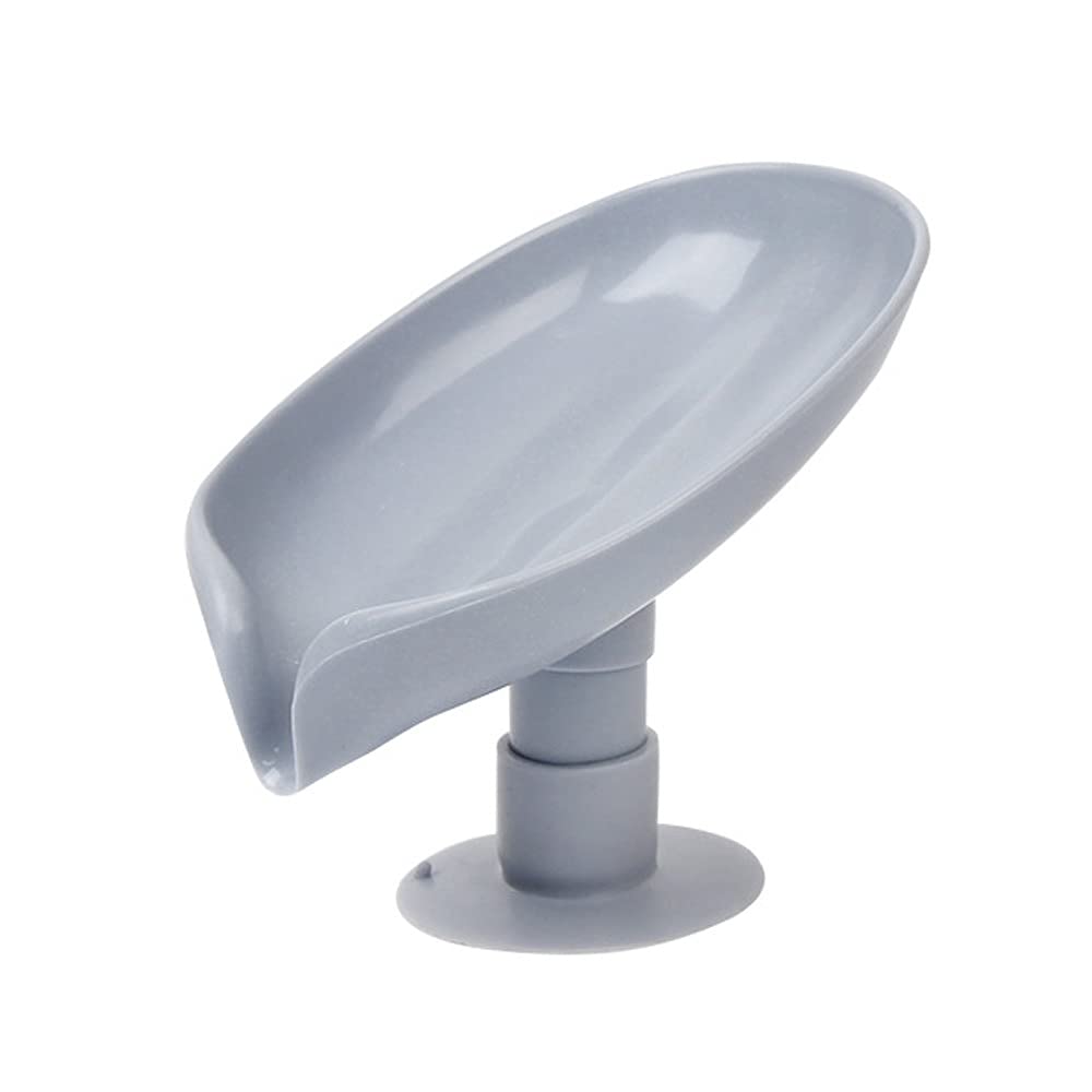 Creative Leaf-Shaped Soap Holder - Punch-Free Drain Design, Bathroom & Shower Sponge Storage Tray - Easy to Use & Stylish (Color: Gray) - Perfect for Organizing Soaps, Sponges & Bathroom Essentials