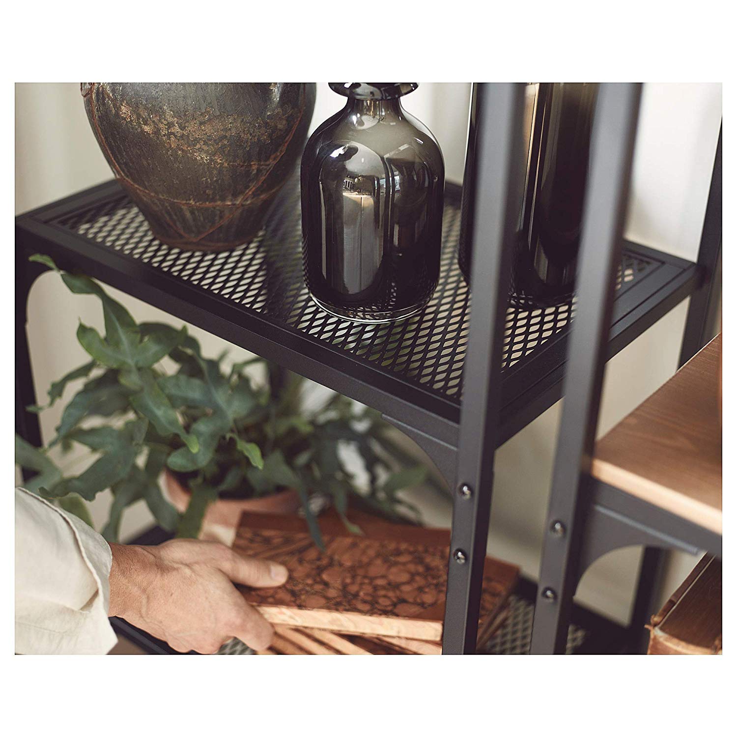 Royal7 4-Shelf Industrial Bookshelf - Rustic Metal & Wood Storage Shelf - 19.6