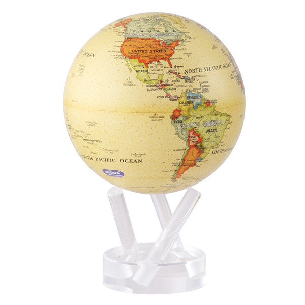 Antique Beige Mova Globe - Rotating Floating Globe for Home Office Decor, Gift & Educational Use | Perfect for Geography Lovers, Desk Accessories & Unique Gifts