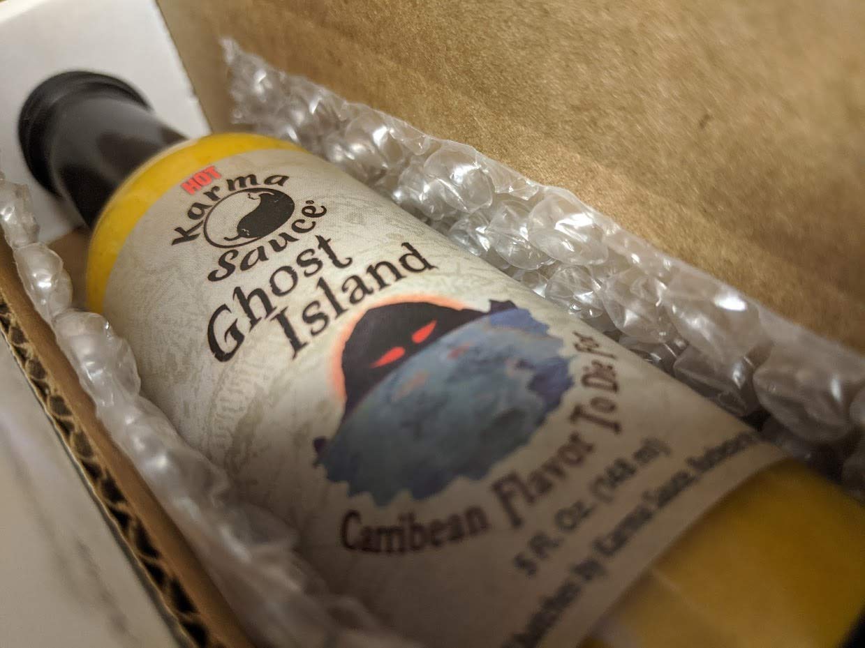Ghost Island Hot Sauce - Extra Hot Caribbean Style Pepper Sauce with Habanero, Bhut Jolokia & Fattali Peppers | All-Natural, No Preservatives, Extract-Free | Made in USA | 5 fl oz Bottle | Perfect for Tacos, Wings, BBQ & Spicy Food Lovers