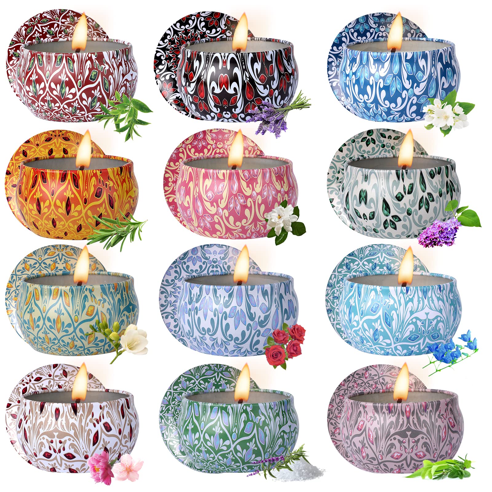 Alikiai 12-Pack Scented Soy Wax Candles | Aromatherapy Gifts for Women, Mothers Day, Birthday & Thank You Presents | Home Decor, Relaxation & Romantic Ambiance | Perfect for Mom, Best Friend, Sister & Colleague