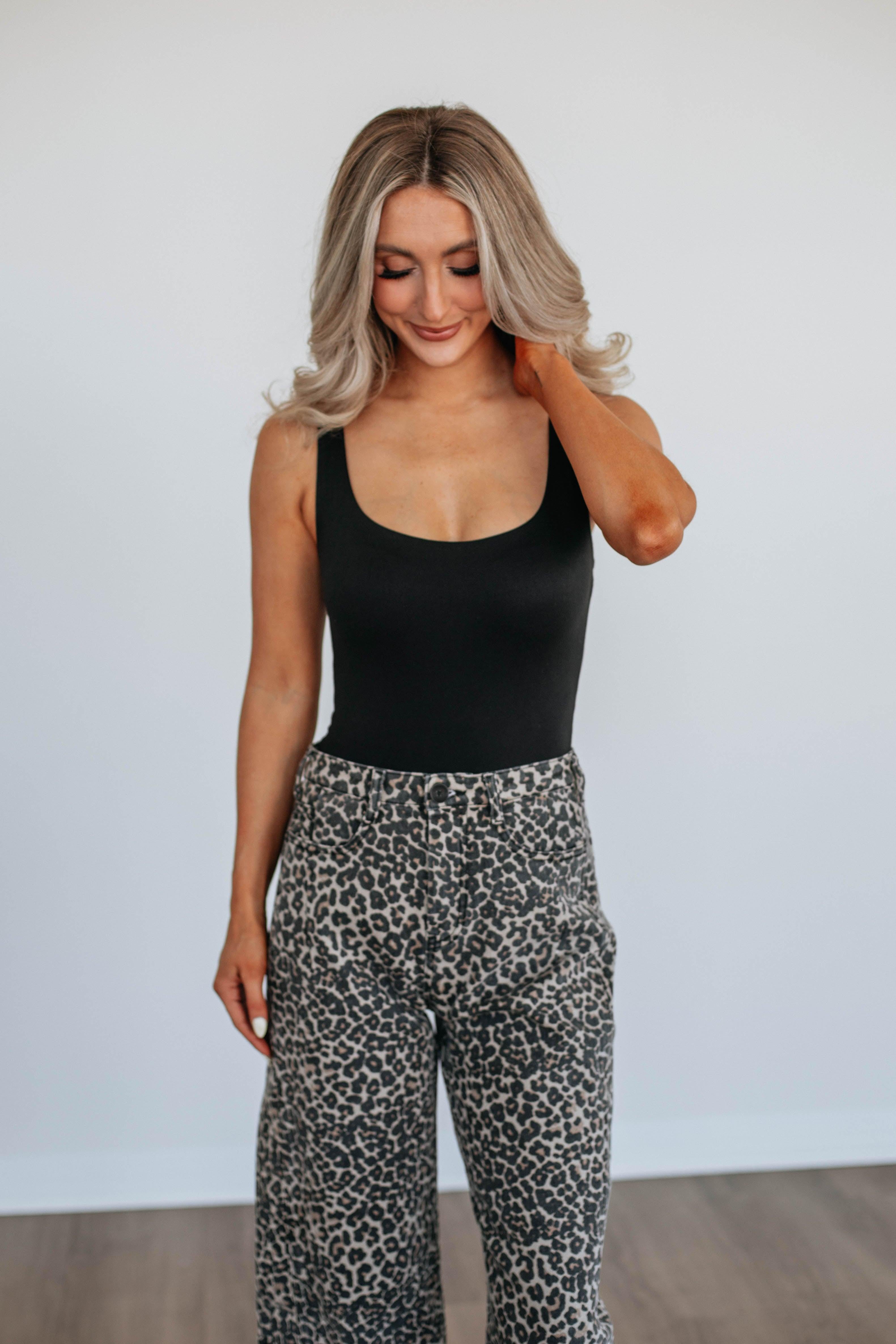 Elena Basic Bodysuit for Women - Soft Stretchy Black Bodysuit Top | Perfect for Layering, Casual Wear & Everyday Outfits