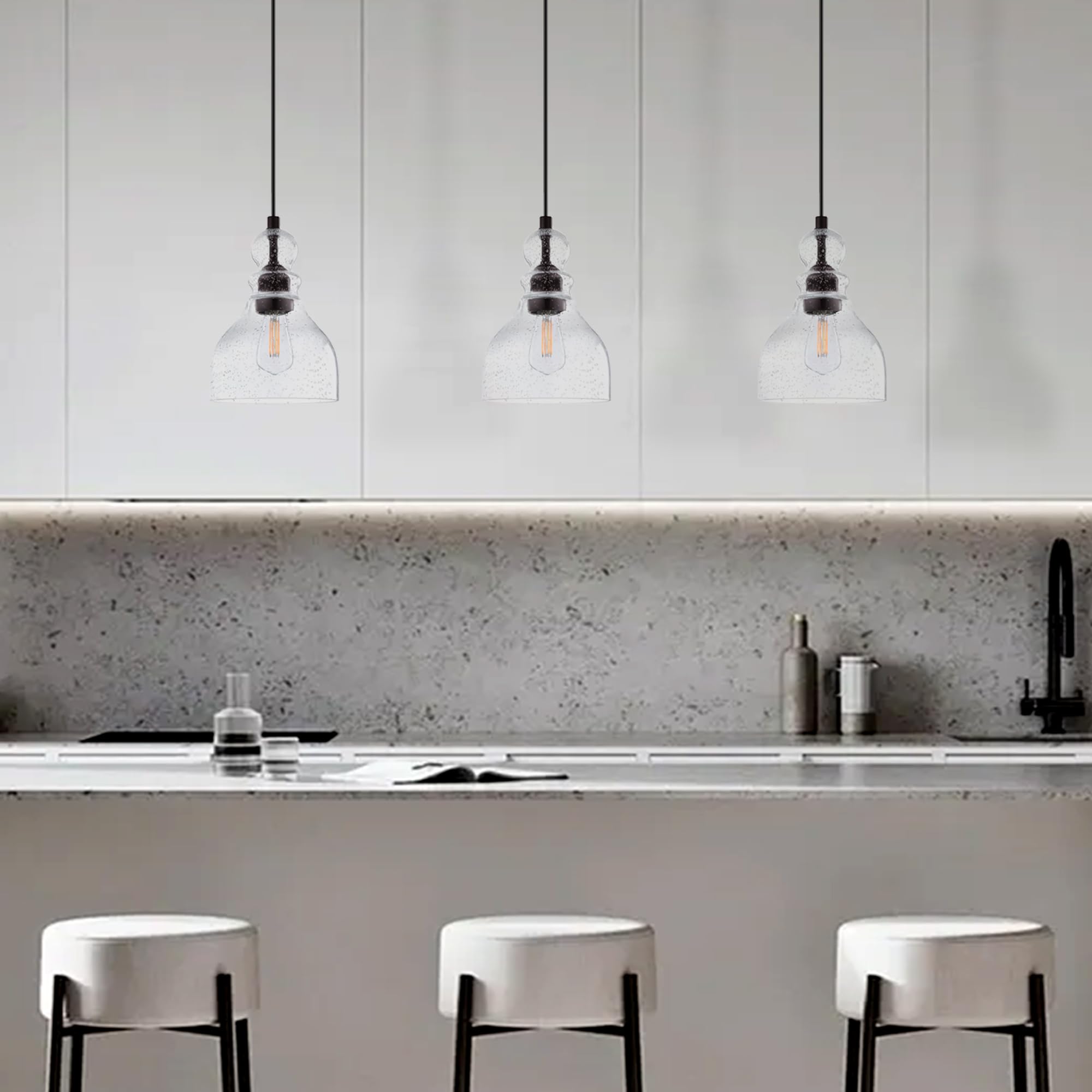 3 Pack Modern Industrial Farmhouse Pendant Light - 6.5