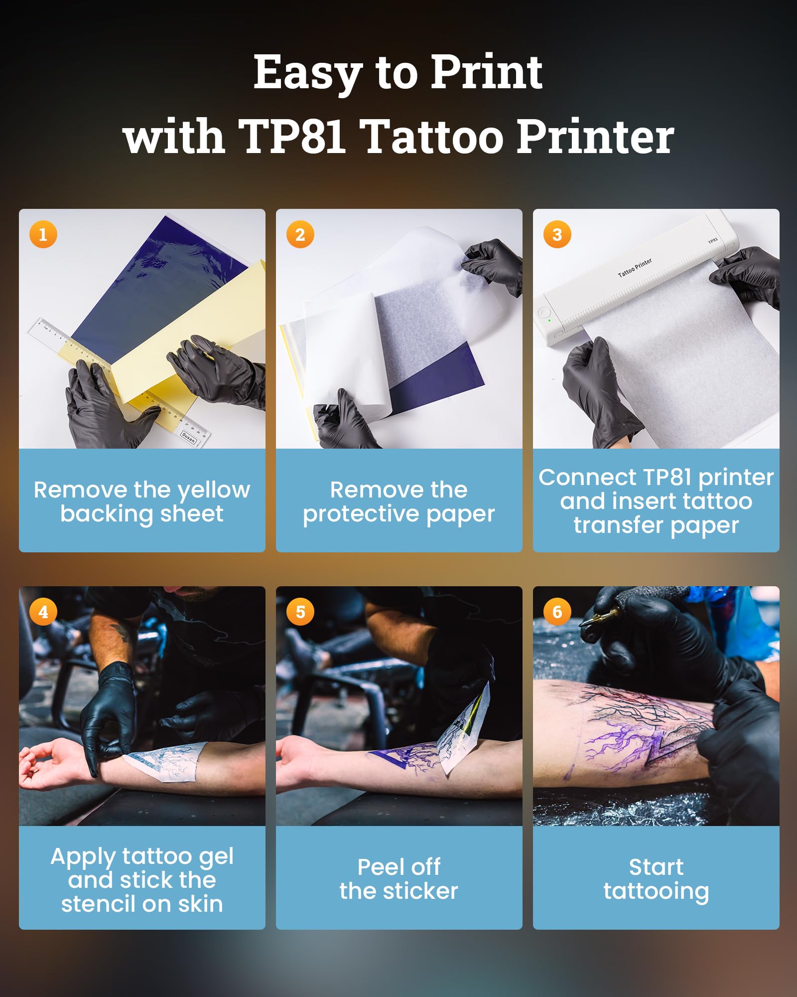 Itari TP81 Bluetooth Tattoo Stencil Printer Kit - 2025 Professional Thermal Tattoo Machine with 10 Transfer Papers | Portable Tattoo Supplies for Artists | Perfect for Studio, Home & Travel Tattooing