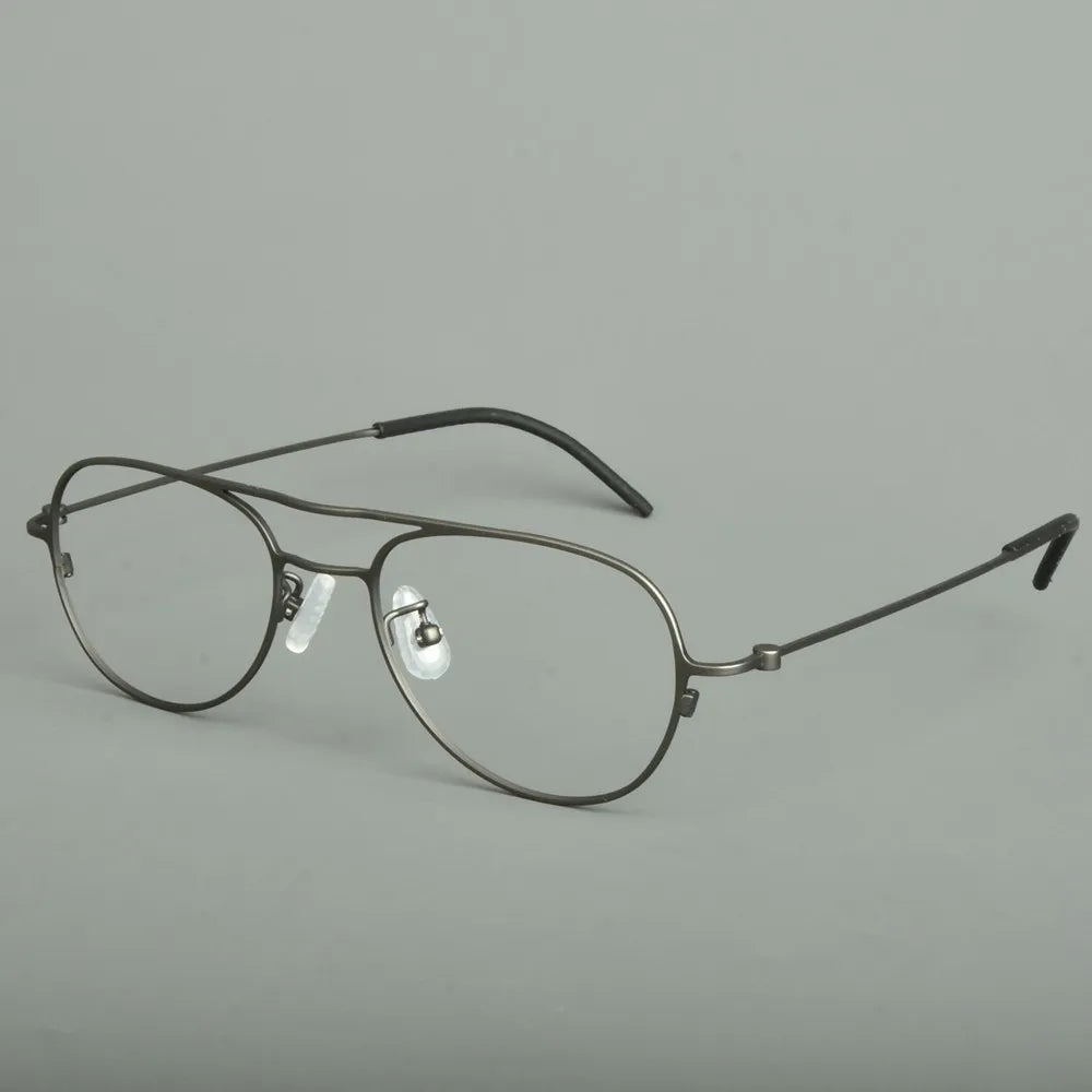 Aimee Unisex Full Rim Oval Double Bridge Titanium Eyeglasses Frame 14507 - Lightweight Durable Glasses for Men & Women - Perfect for Reading, Working & Daily Wear