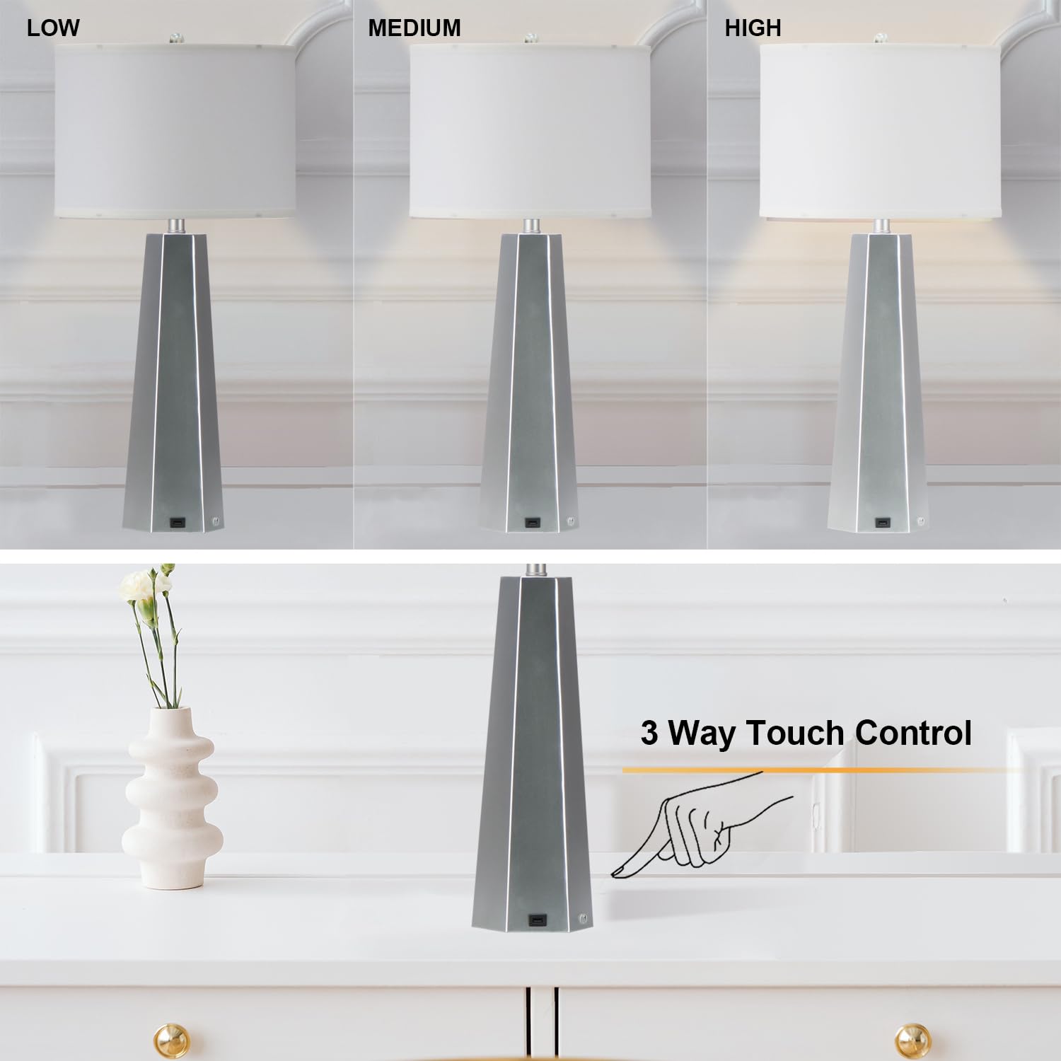 Set of 2 Touch Control Table Lamps - 30