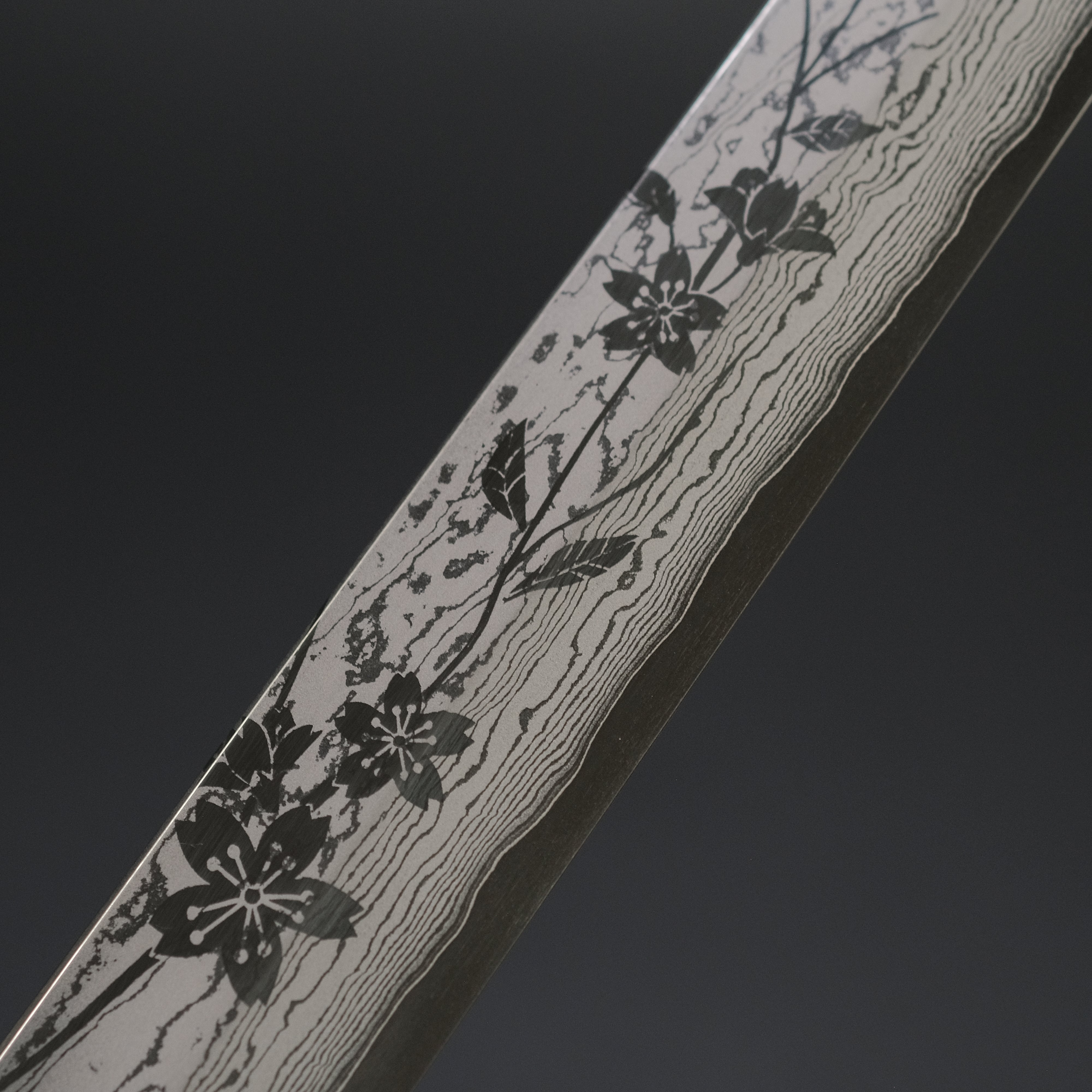 Hitohira Sakura Damascus Sakimaru Takobiki 300mm Japanese Chef Knife with Cherry Wood Handle & Saya - Perfect for Sushi, Sashimi & Precision Meat Cutting