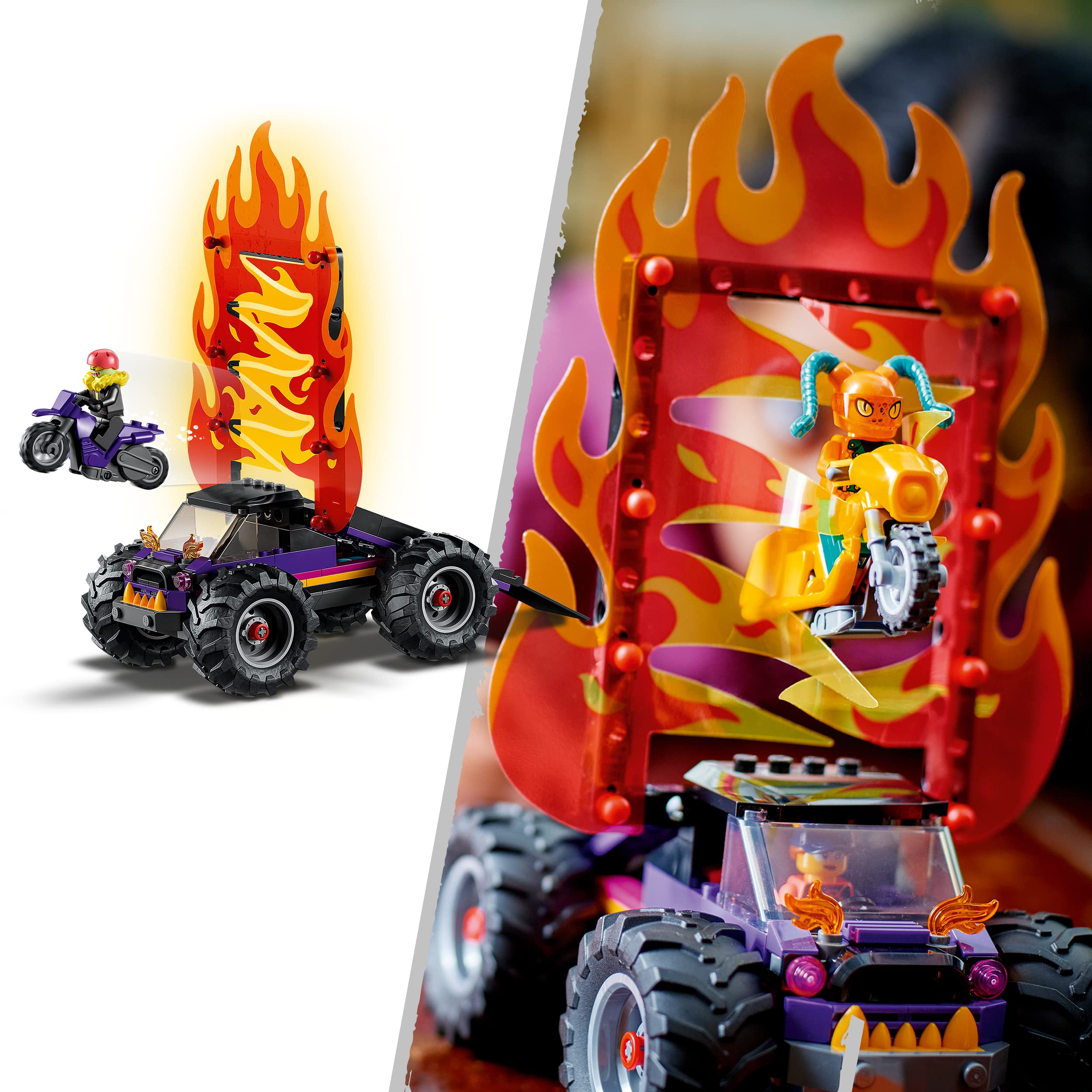 LEGO 60339 City Stuntz Stunt Arena with Double Loop - Monster Truck Toy with Ramp & Stuntman Minifigures - Building Set for Kids Ages 7+ - Perfect for Creative Play & Stunt Show Adventures