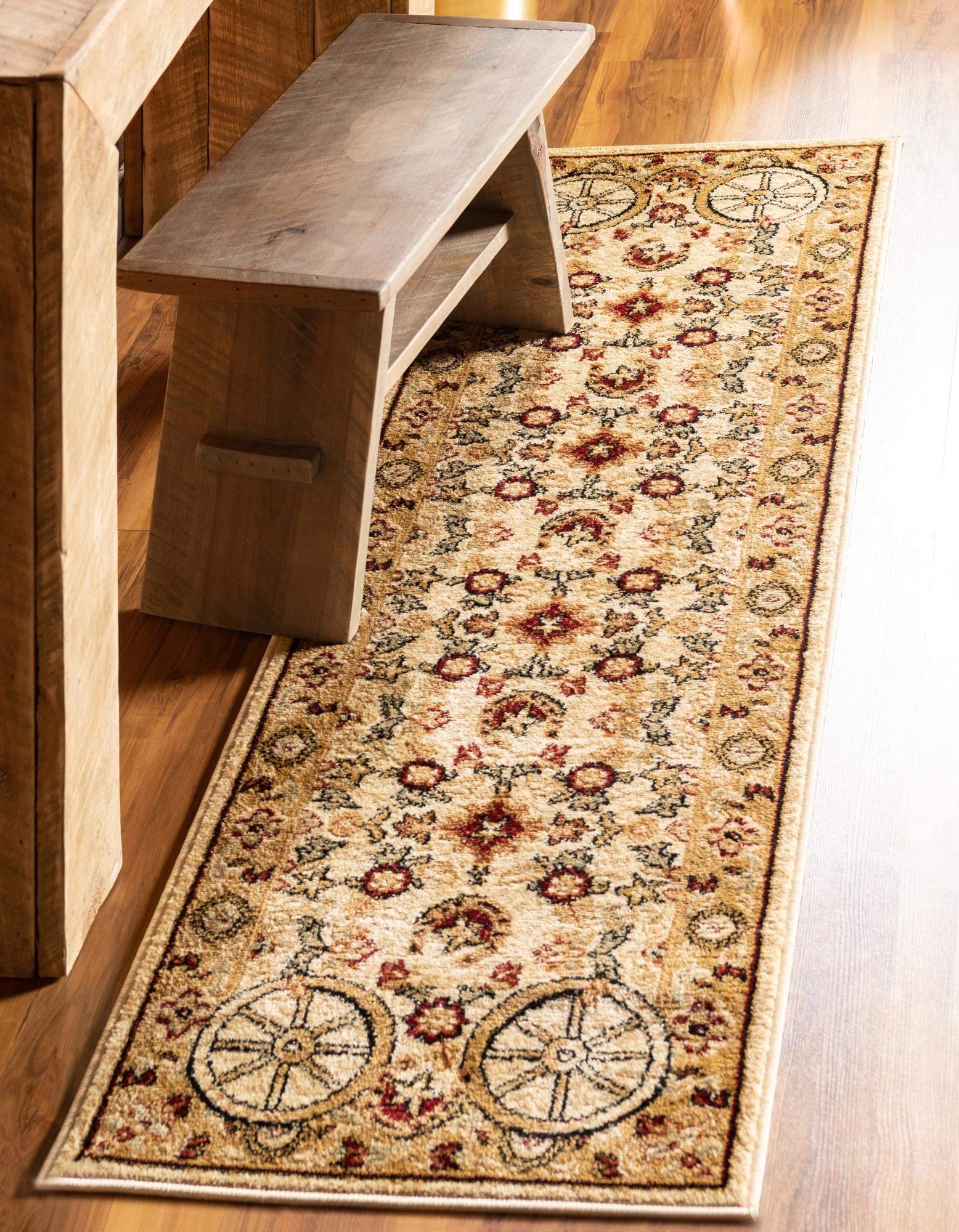 Rugs.com Pioneer Collection Ivory 10 Ft Runner Medium-Pile Rug - Hallway & Entryway Carpet for Home Decor | Durable Floor Mat for High Traffic Areas