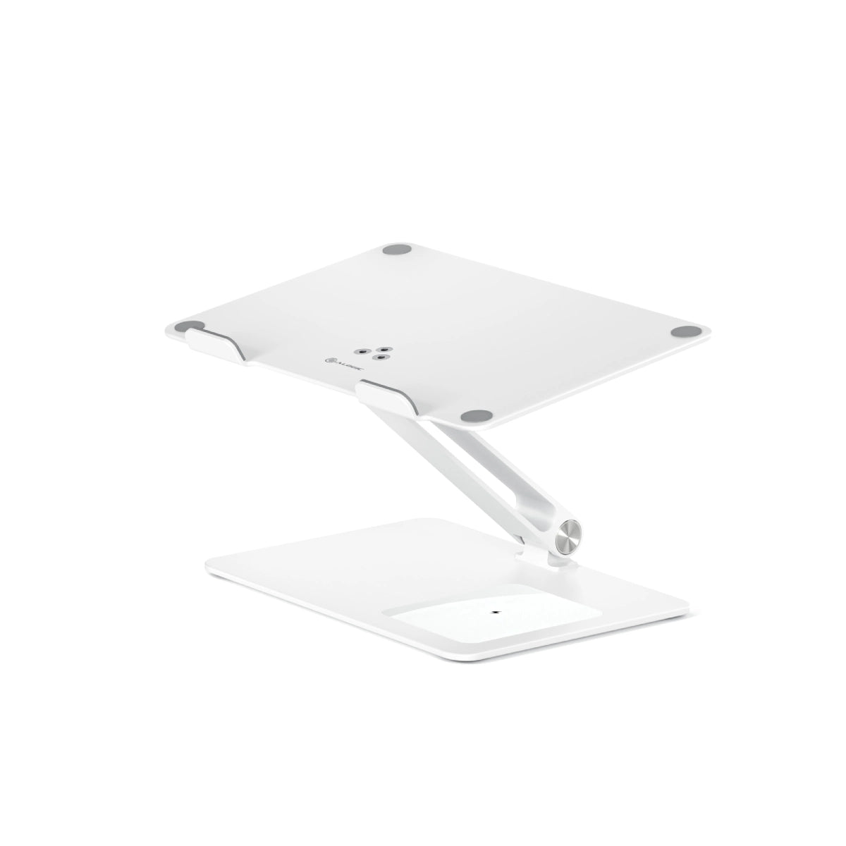 Premium Aluminum Laptop Stand with Qi Wireless Charger - Adjustable Ergonomic Computer Riser for MacBook, iPad & Office Workspace Setup