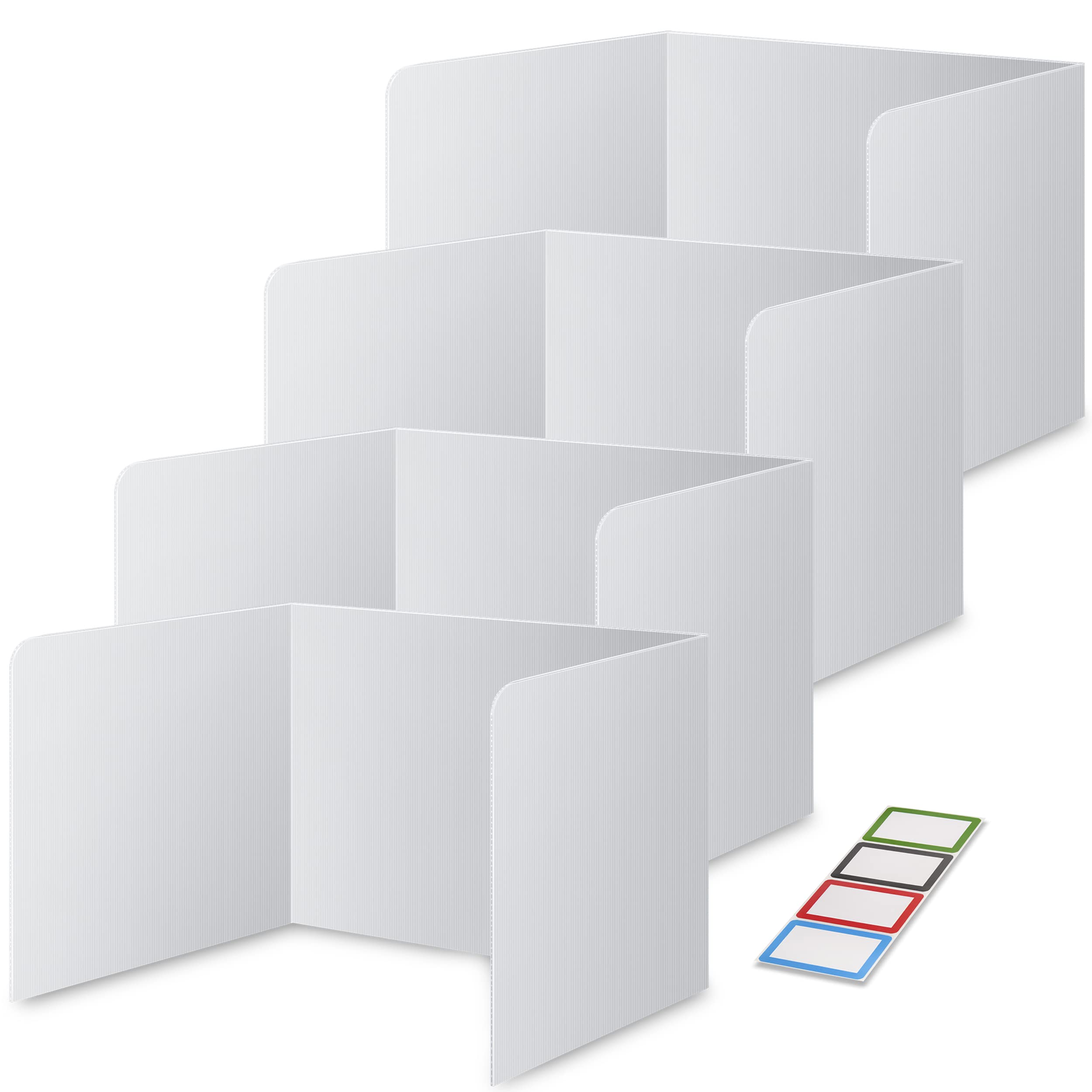 4-Pack Classroom Privacy Shields for Student Desks - Easy to Clean Plastic Desk Dividers, Study Carrel & Sneeze Guard for School Testing - Perfect for Focused Learning, Social Distancing & Exam Privacy (Ideal for Elementary Schools & Tutoring Centers)