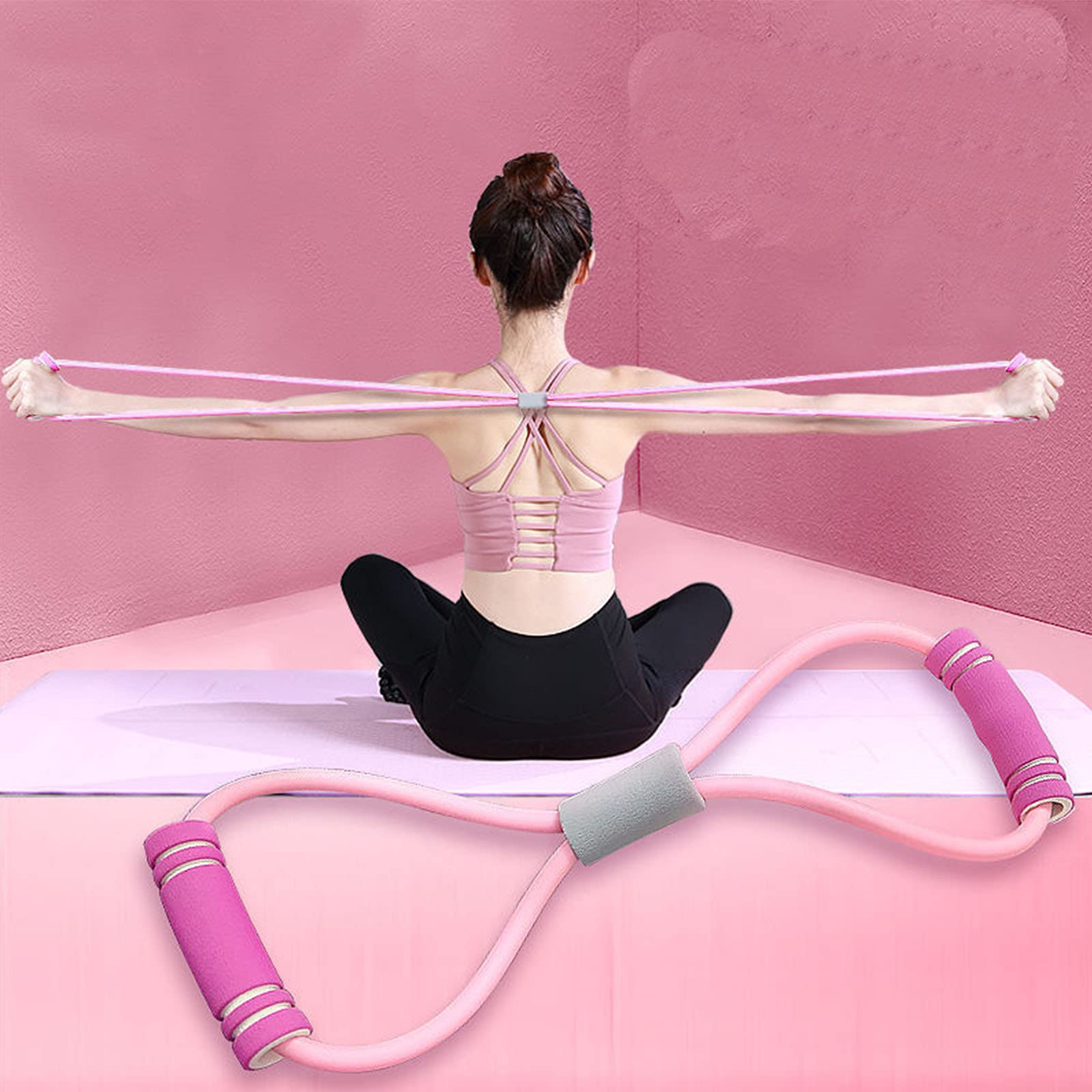 8-Shape Resistance Bands with Padded Handles - Home Gym Equipment for Strength Training, Yoga, Pilates, Pull Ups & Stretching - Perfect for Arms, Chest, Shoulder Workouts at Home or Gym