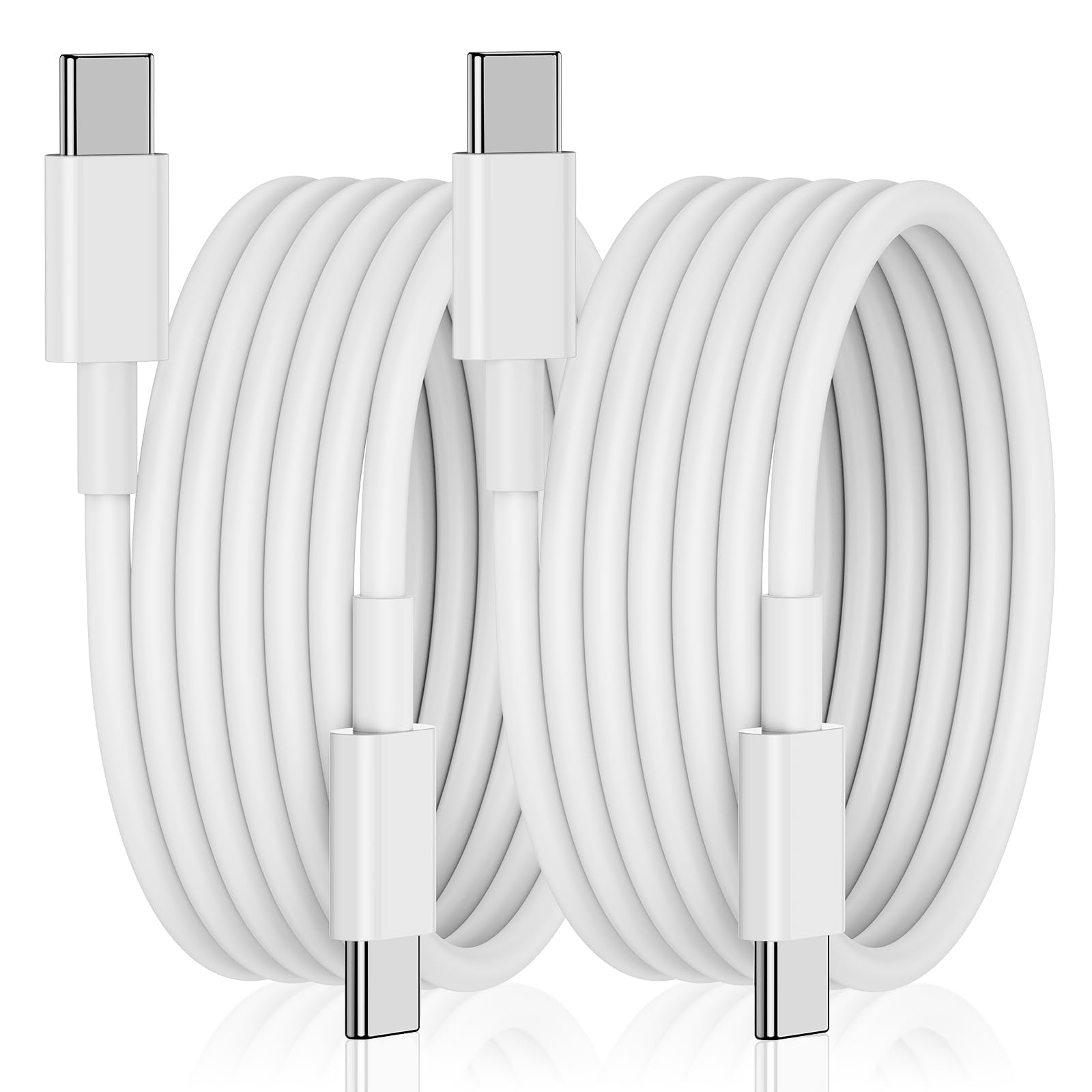 2-Pack 6FT USB C to USB C Cable 60W Fast Charging Cord for iPhone 15/16/Pro/Plus/Pro Max, iPad Pro/Air/Mini & MacBook Air | Type C Charger Wire | Perfect for Home, Office & Travel Charging