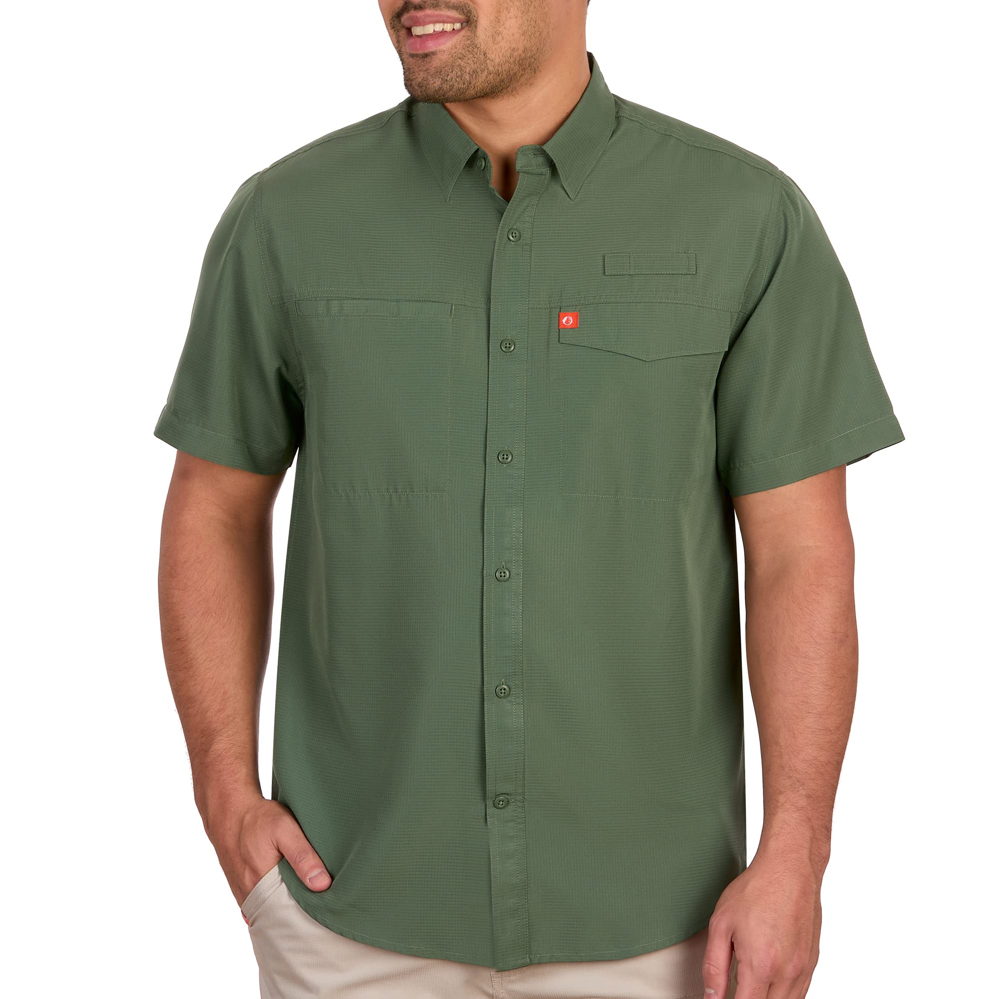 Men's Quick-Dry Fishing Shirt - Breathable Polyester Short Sleeve Outdoor Shirt for Hiking, Camping & Summer Activities | American Outdoorsman Collection