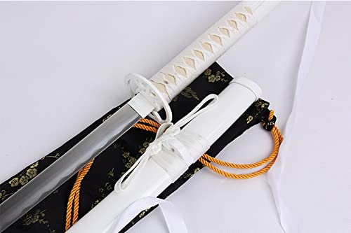 Japanese Katana Sword - Stainless Steel Bleach Anime Sode no Shirayuki White Cosplay Sword - Decorative Collectible for Halloween, Christmas & Anime Events - Unsharpened for Safe Display