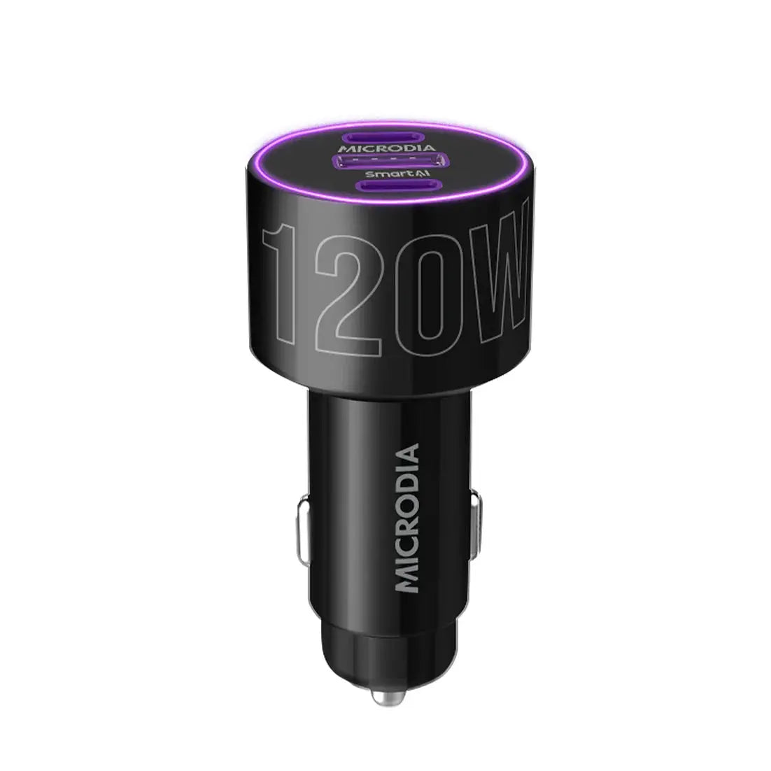 MICRODIA POWERHouse™ QC4.0 + Dual PD3.0 120W Fast Car Charger - Super Fast Charging for iPhone 15/14/13, Samsung Galaxy, iPad, Laptops - Perfect for Road Trips & Business Travel
