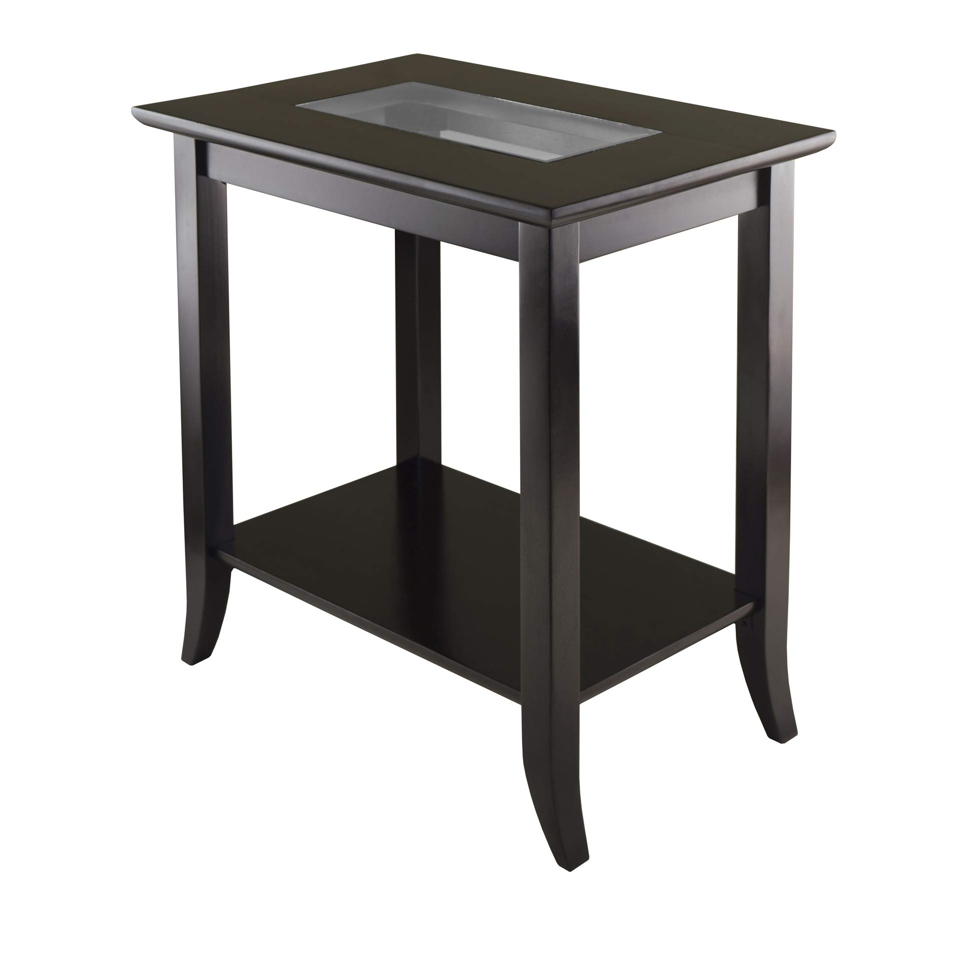 Winsome Genoa 2-Piece Occasional Table Set with Clear Tempered Glass Top - Perfect for Living Room, Bedroom or Office Decor