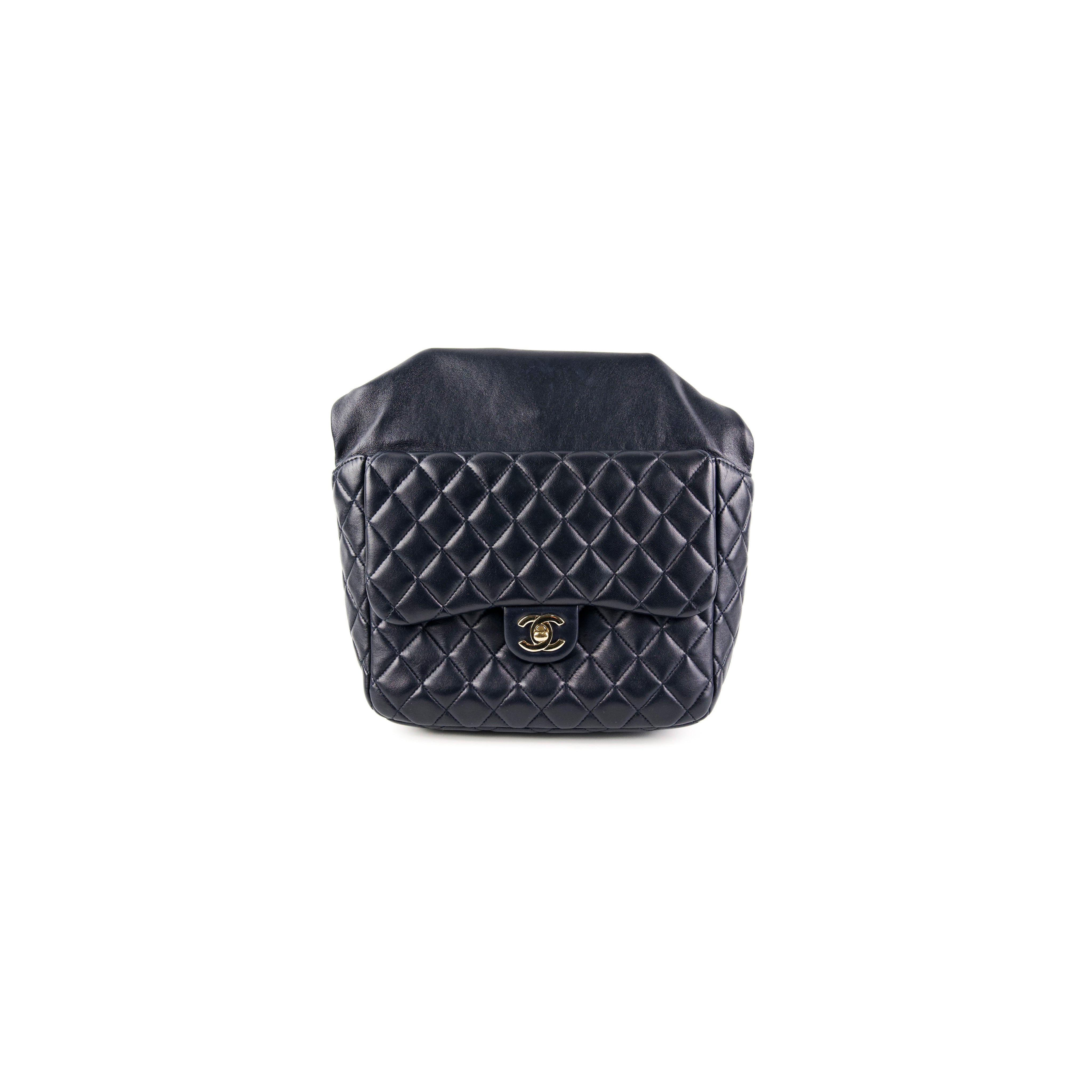 Chanel Navy Blue Lambskin Leather Backpack for Women - Luxury Designer Handbag for Travel, Work & Everyday Use
