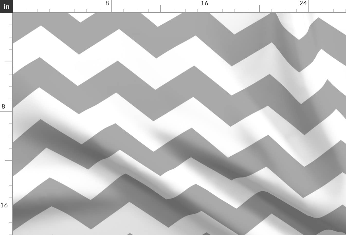 Chevron Grey Gray Printed Minky Fabric by Spoonflower - Fat Quarter for Sewing Baby Blankets, Quilt Backing & Plush Toys - Soft Home Decor Fabric for Nursery, DIY Crafts & Cozy Blankets